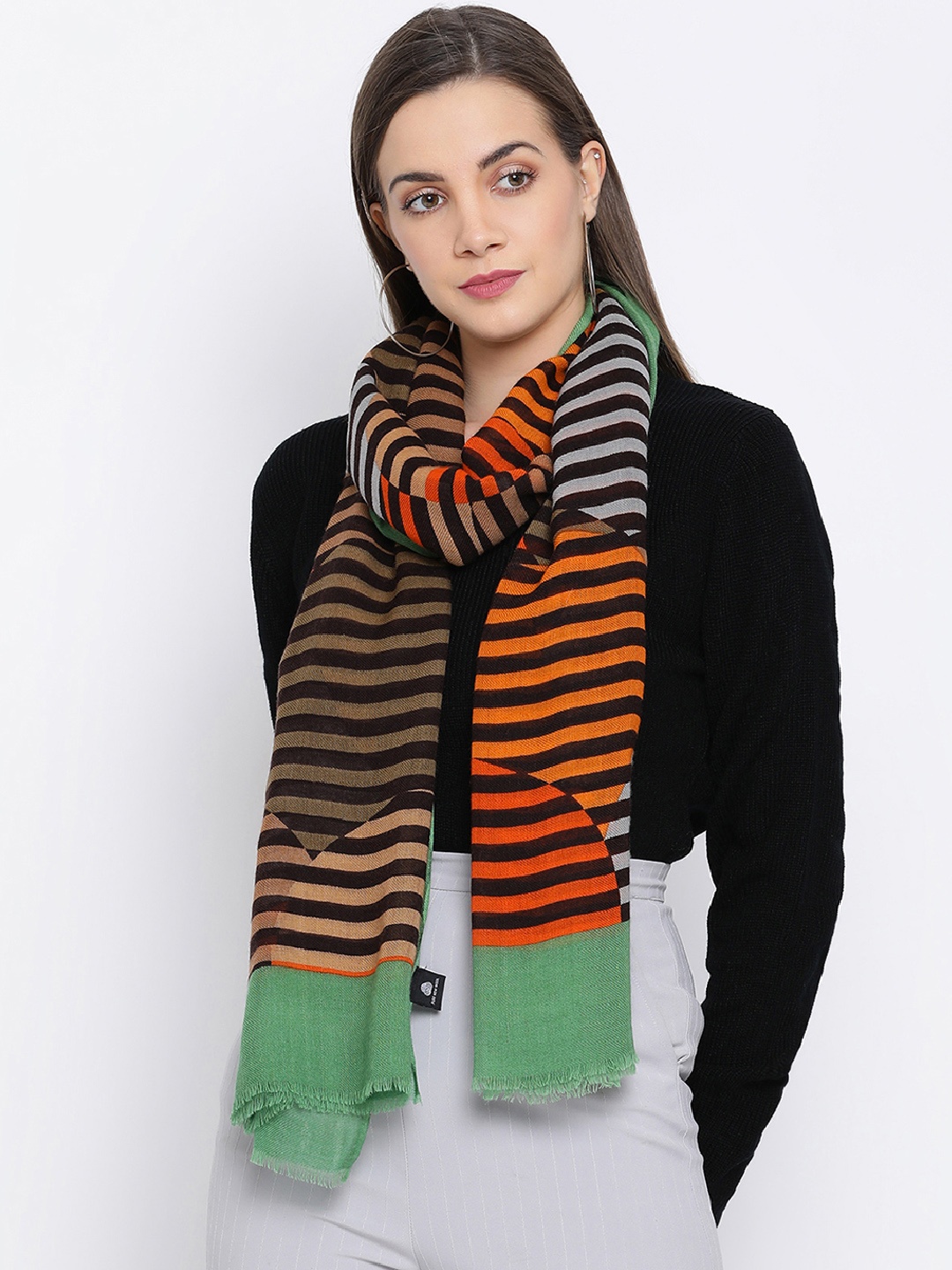 

SHINGORA Women Multicoloured Woollen Printed Stole, Multi