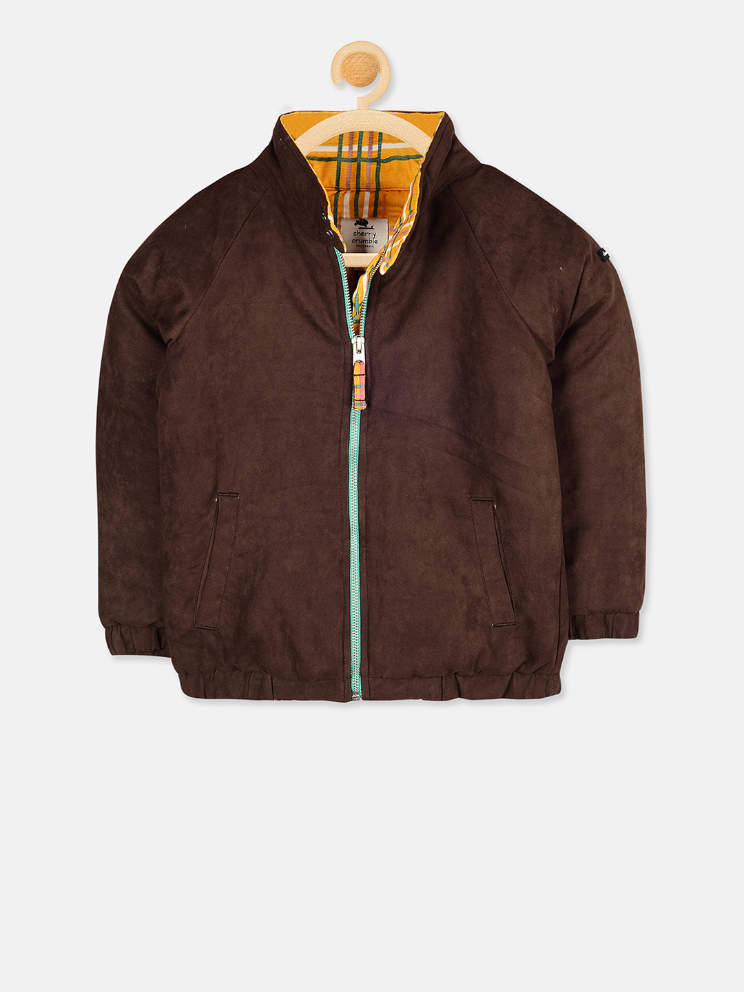 

Cherry Crumble Unisex Brown Solid Bomber Jacket