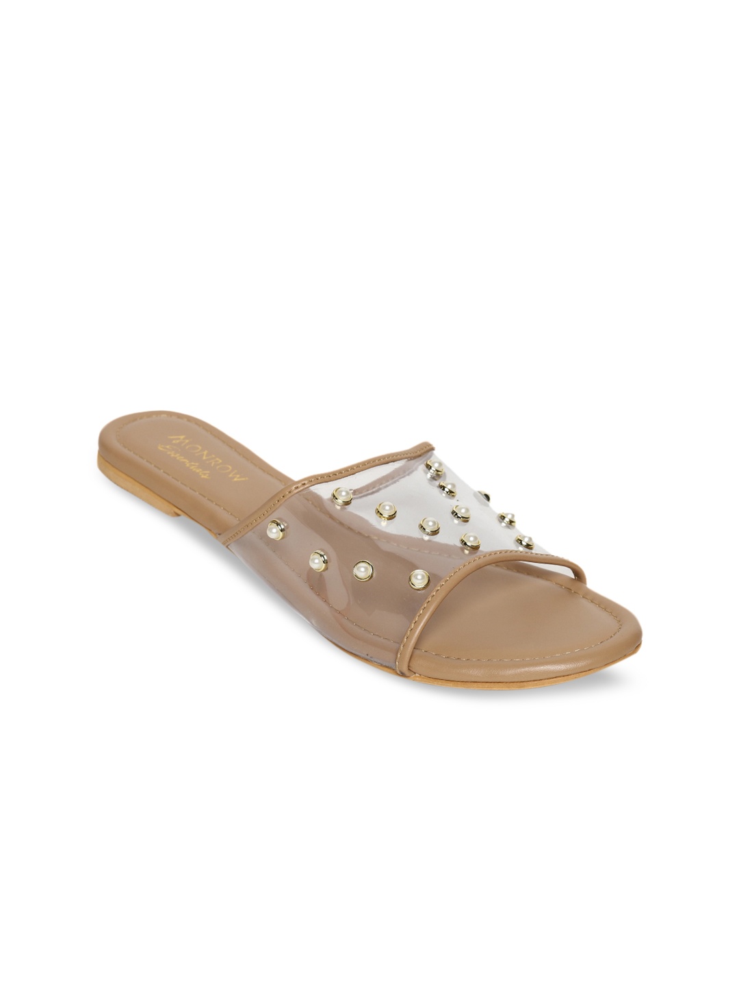 

Monrow Women Transparent Embellished Open Toe Flats