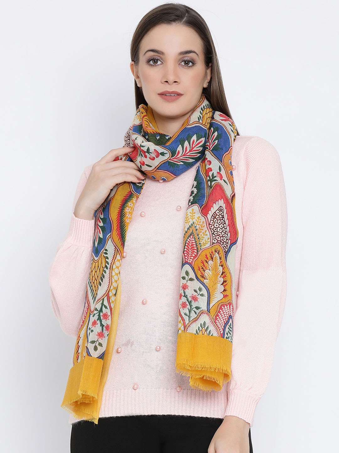 

SHINGORA Women Multicoloured Printed Woolen Shawl, Multi