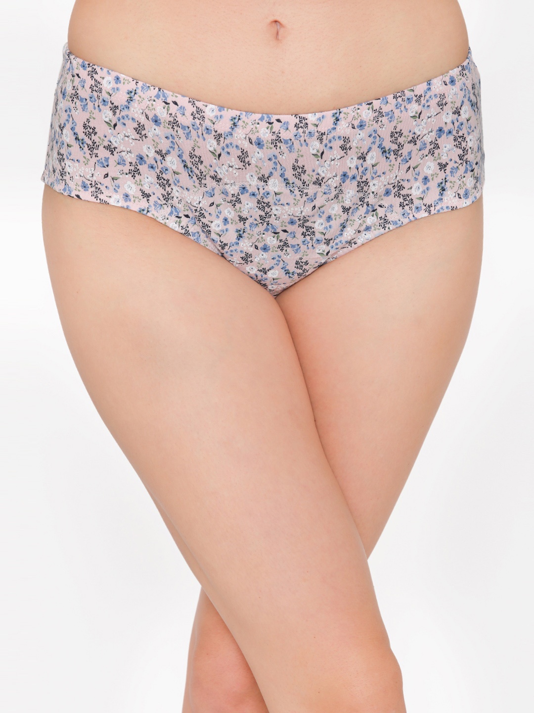 

Clovia Women Pink & Blue Floral Printed Hipster Briefs PN2986A22S
