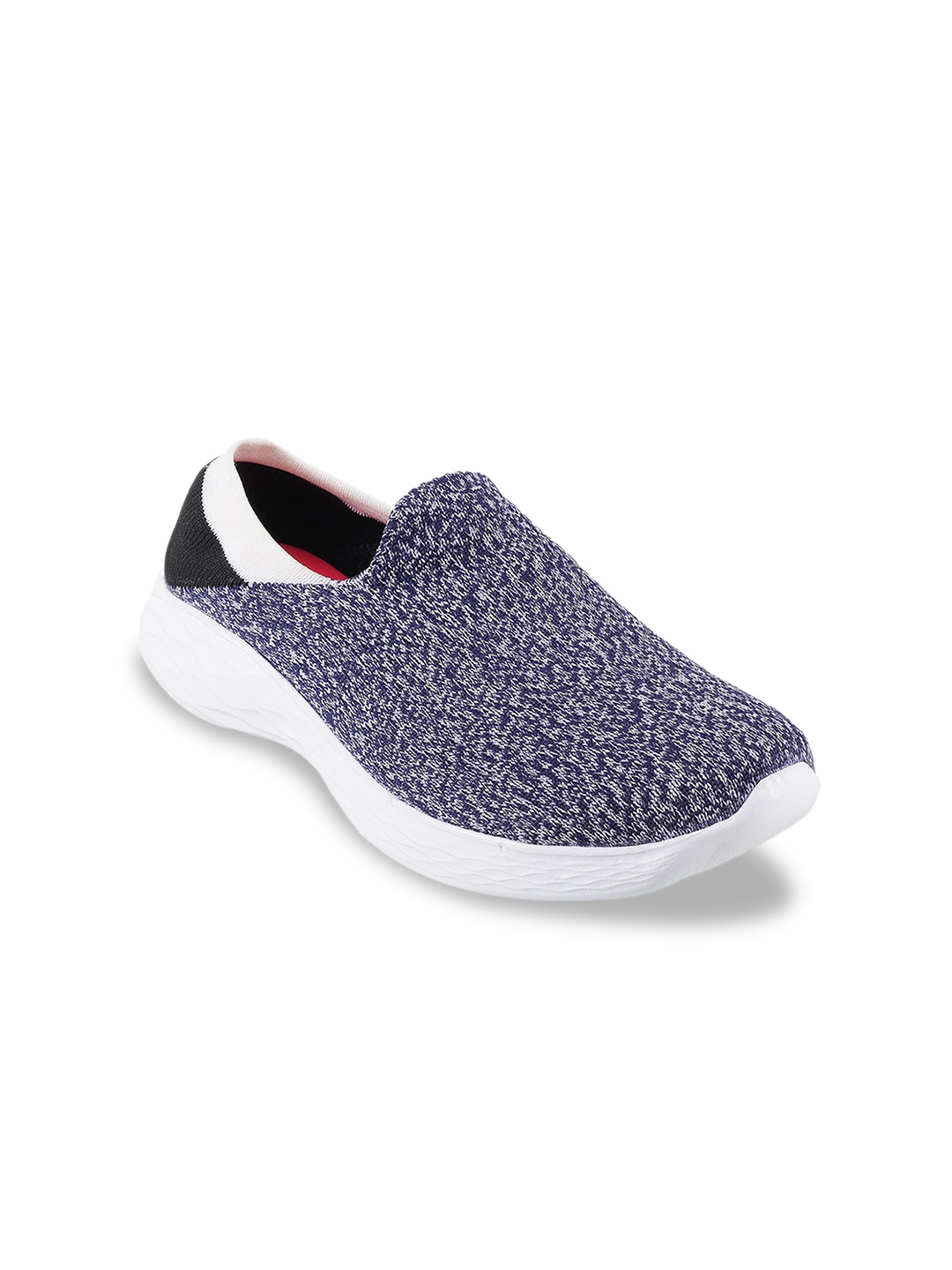 

Metro Women Blue Woven Design Slip-On Sneakers