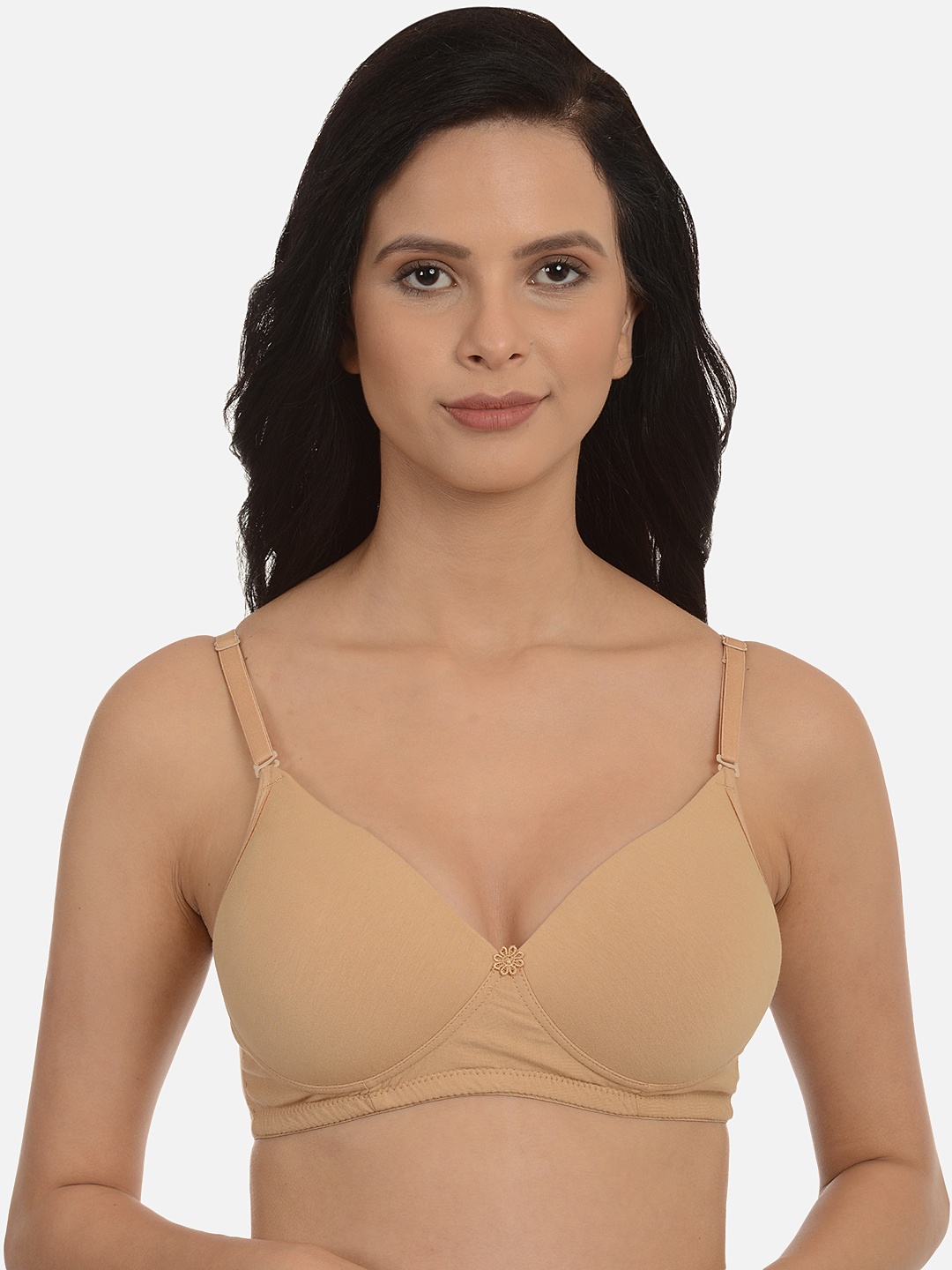 

mod & shy Beige Solid Non-Wired Lightly Padded T-shirt Bra MS80