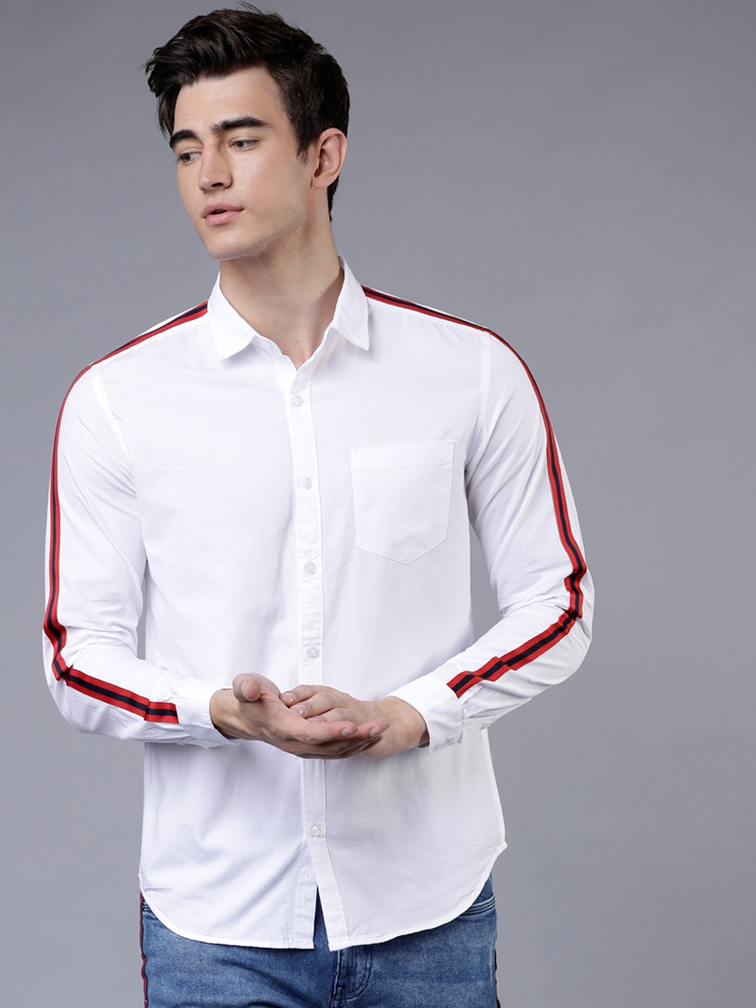 

HIGHLANDER Men White Slim Fit Solid Casual Shirt