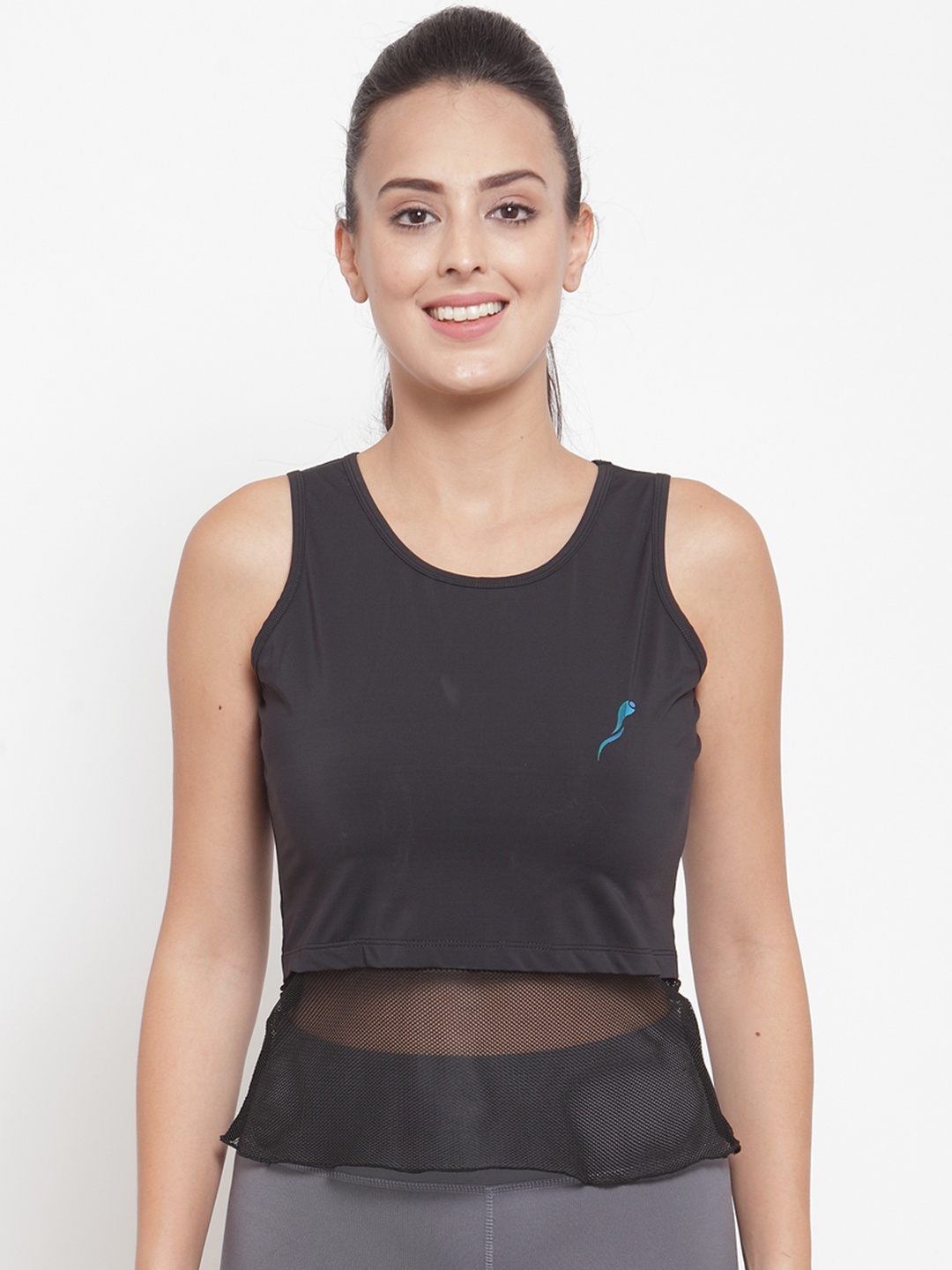 Boston Club Women Black Solid Round Neck T-shirt
