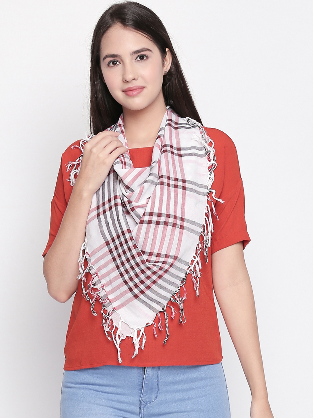 

Style Quotient Red & Black Checked Scarf