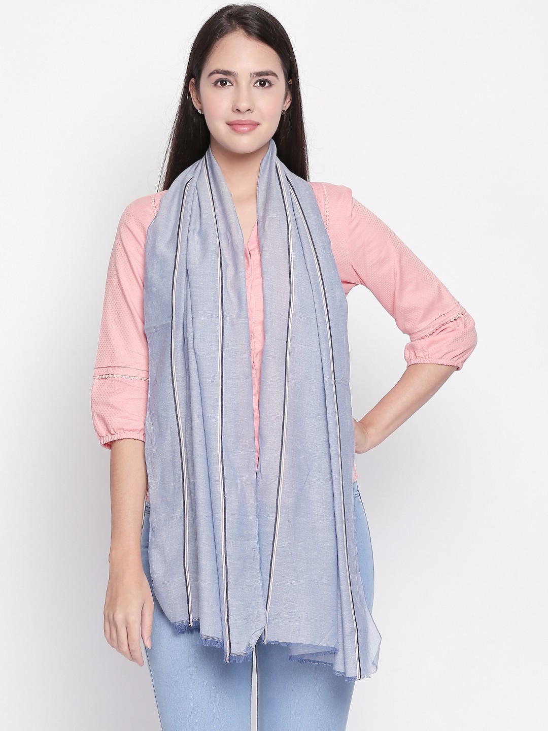 

Style Quotient Blue Solid Scarf