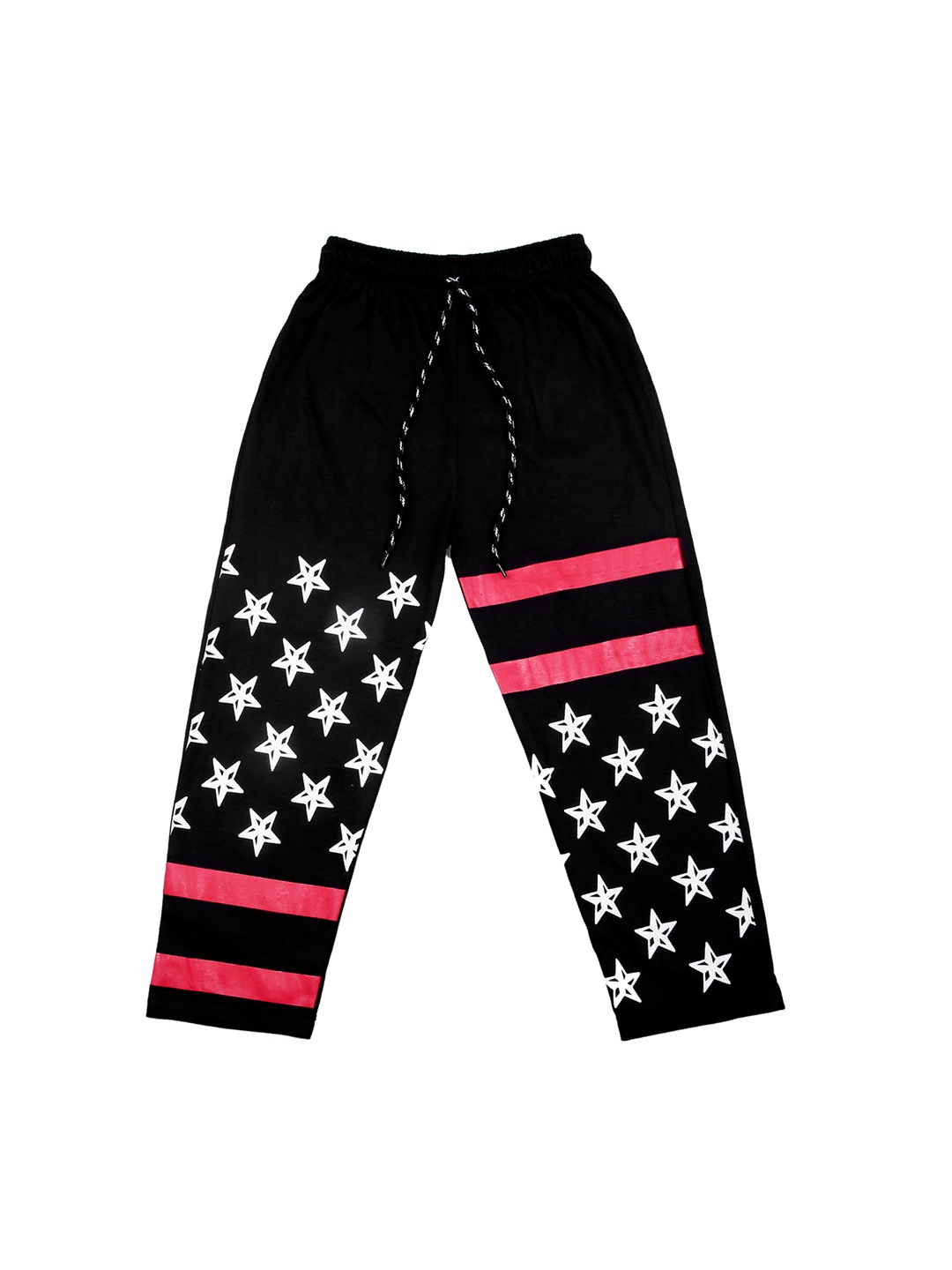 

SWEET ANGEL Kids Black & White Printed Track Pants