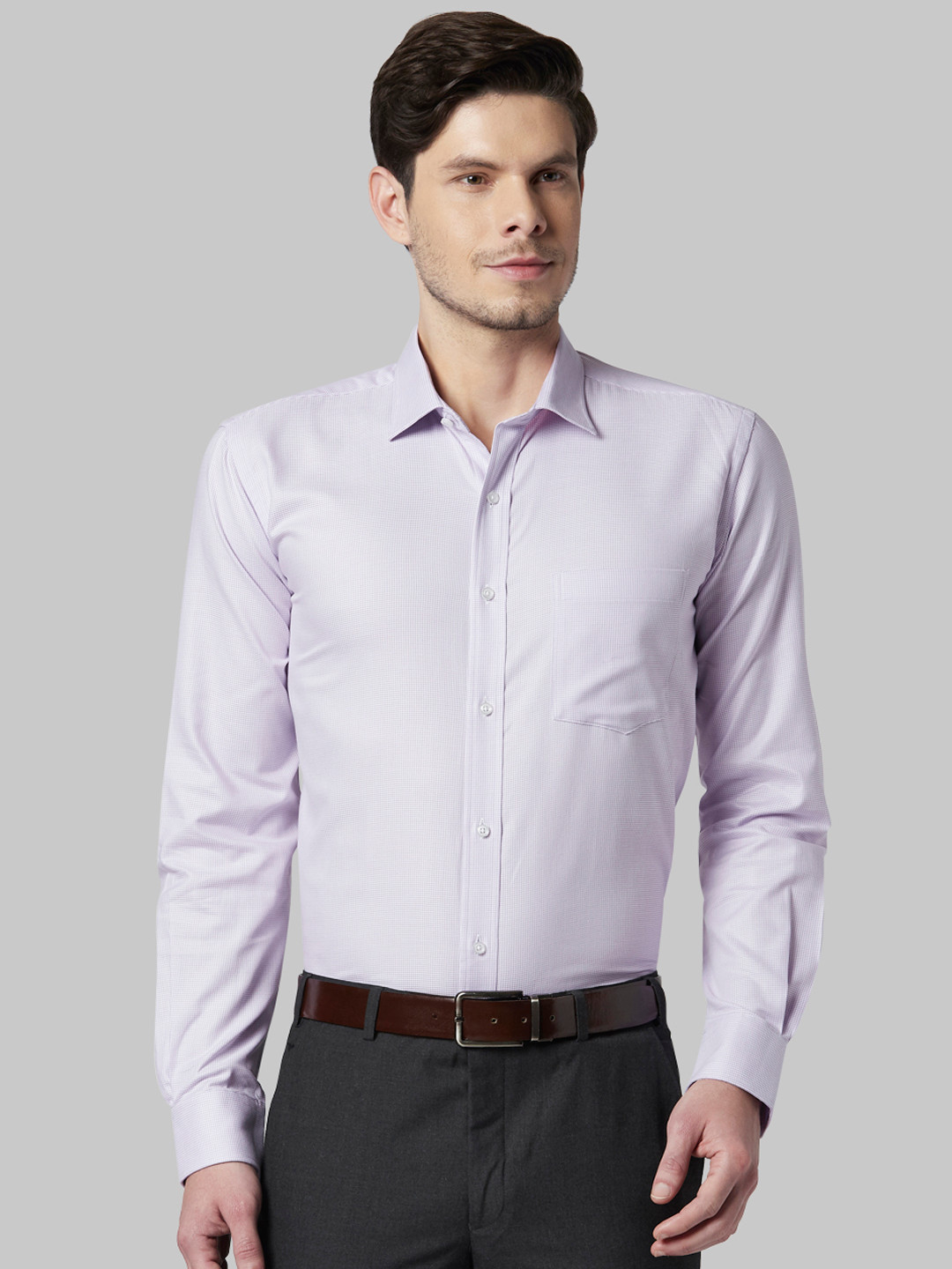 

Park Avenue Men Violet Regular Fit Self Design Formal Shirt