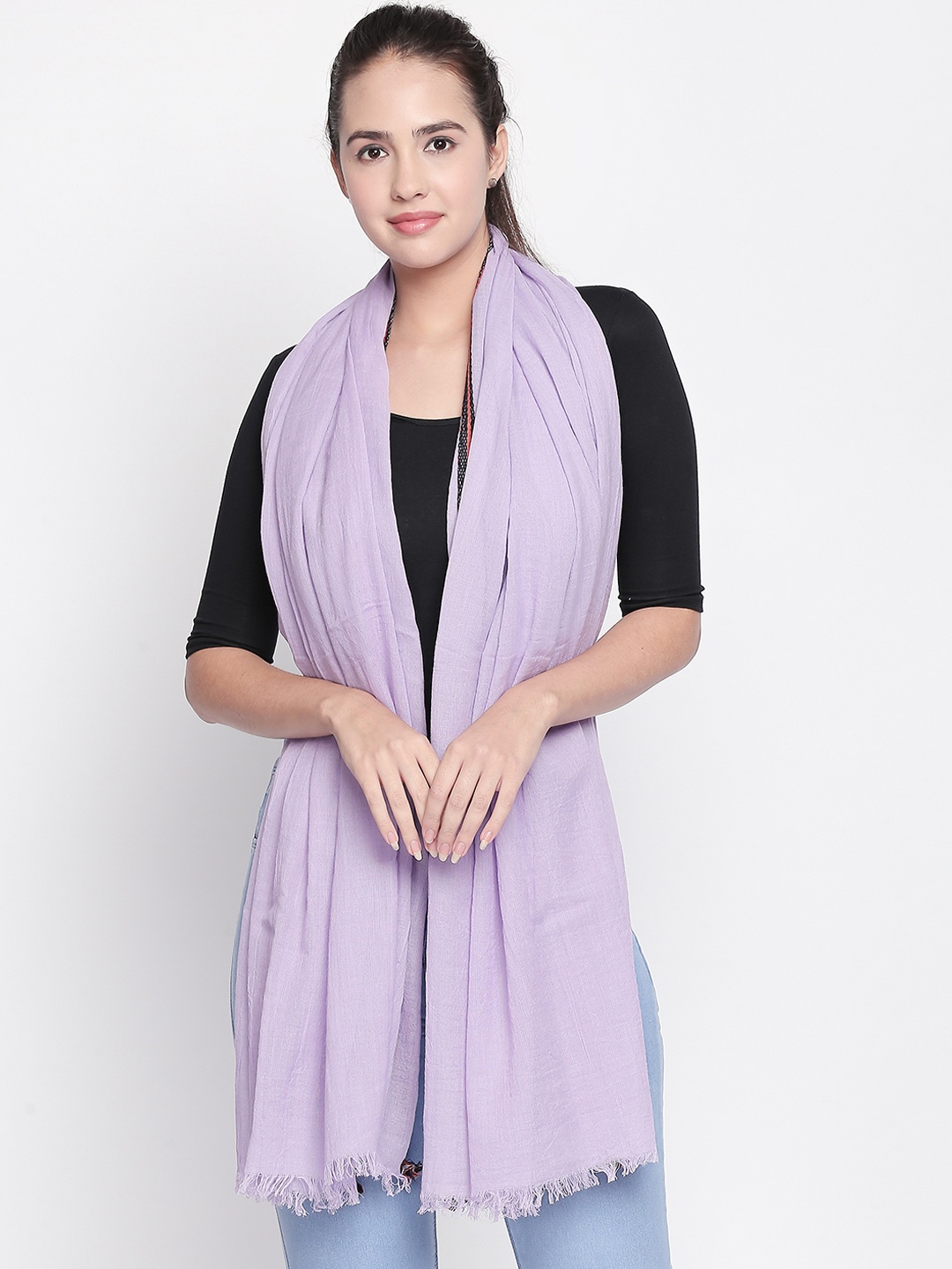 

Style Quotient Women Purple Solid Scarf