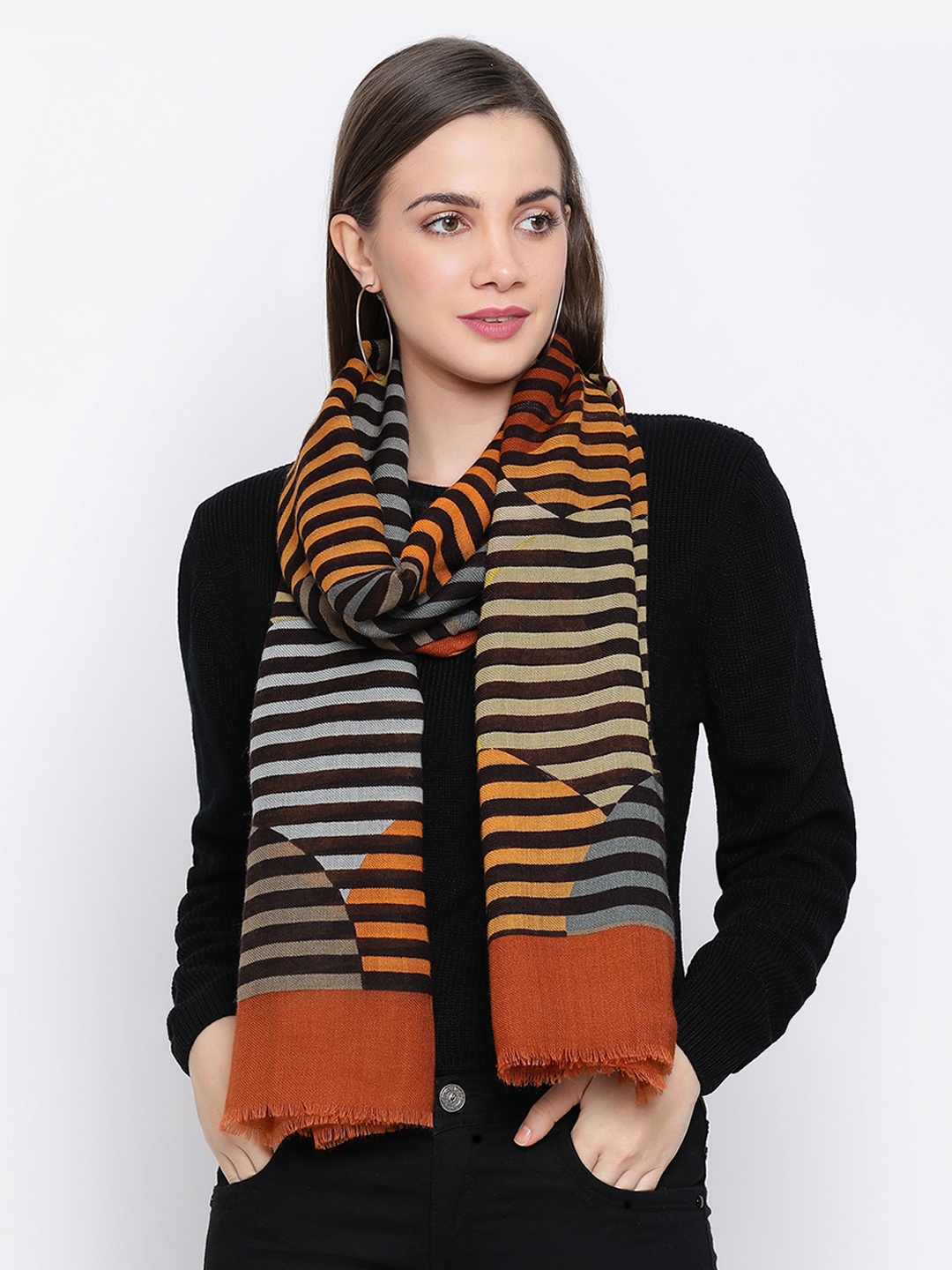 

SHINGORA Women Multicoloured Woollen Printed Stole, Multi