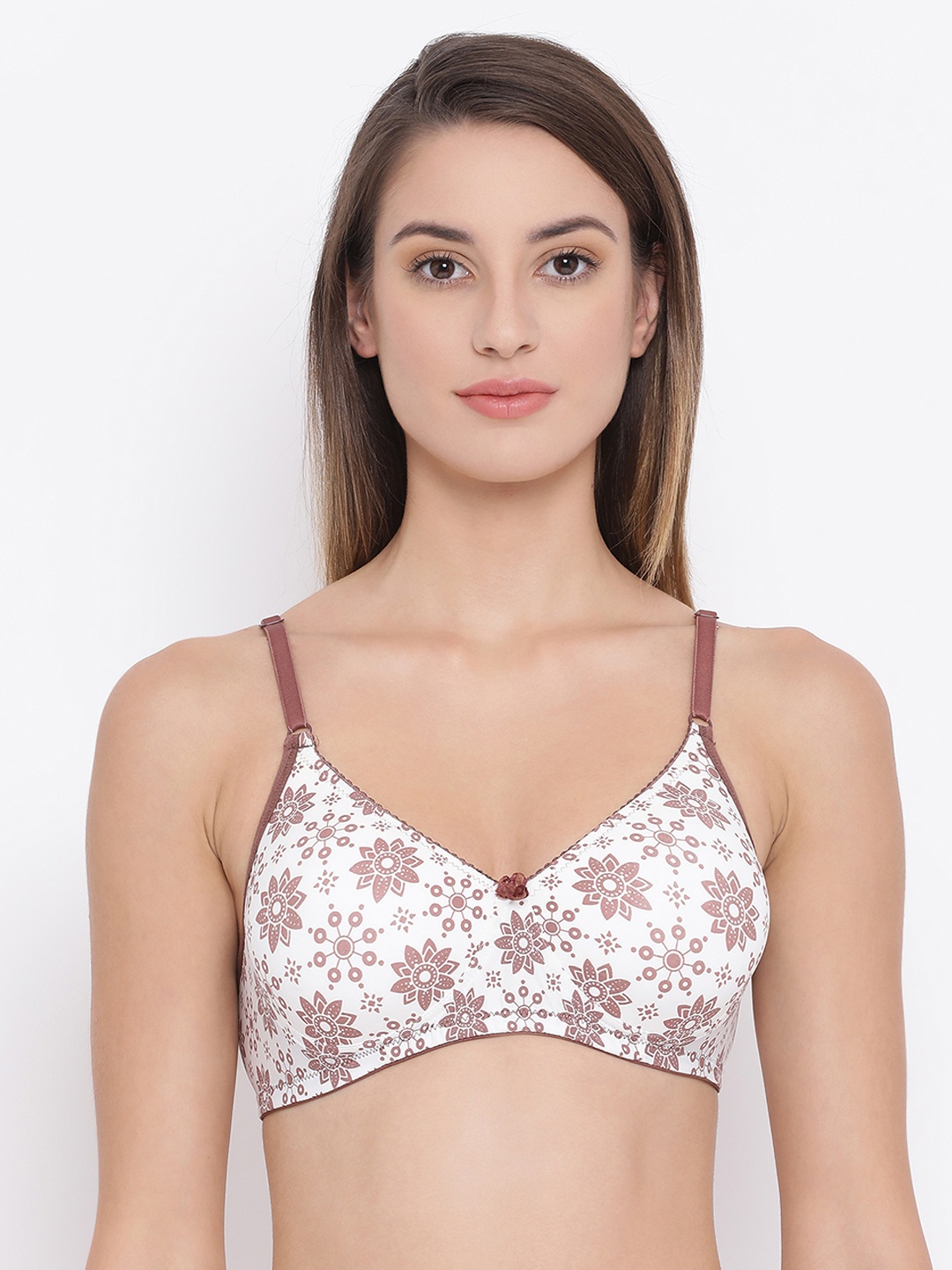 

Clovia Padded Non-Wired Printed T-Shirt Bra, White