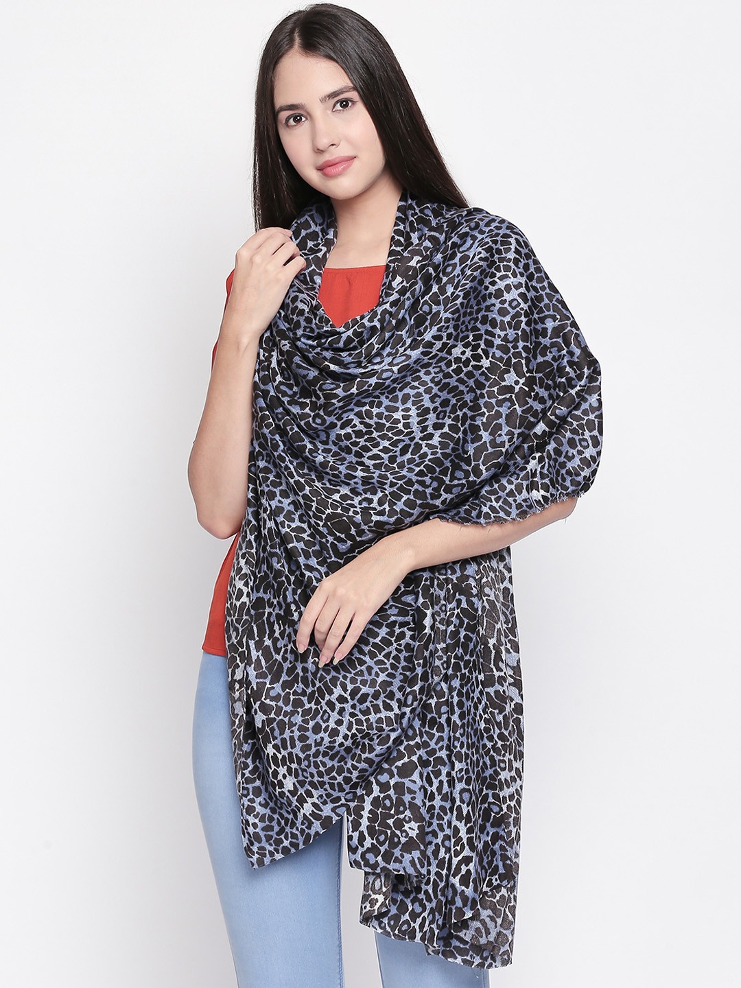 

Style Quotient Blue & Black Animal Print Scarf