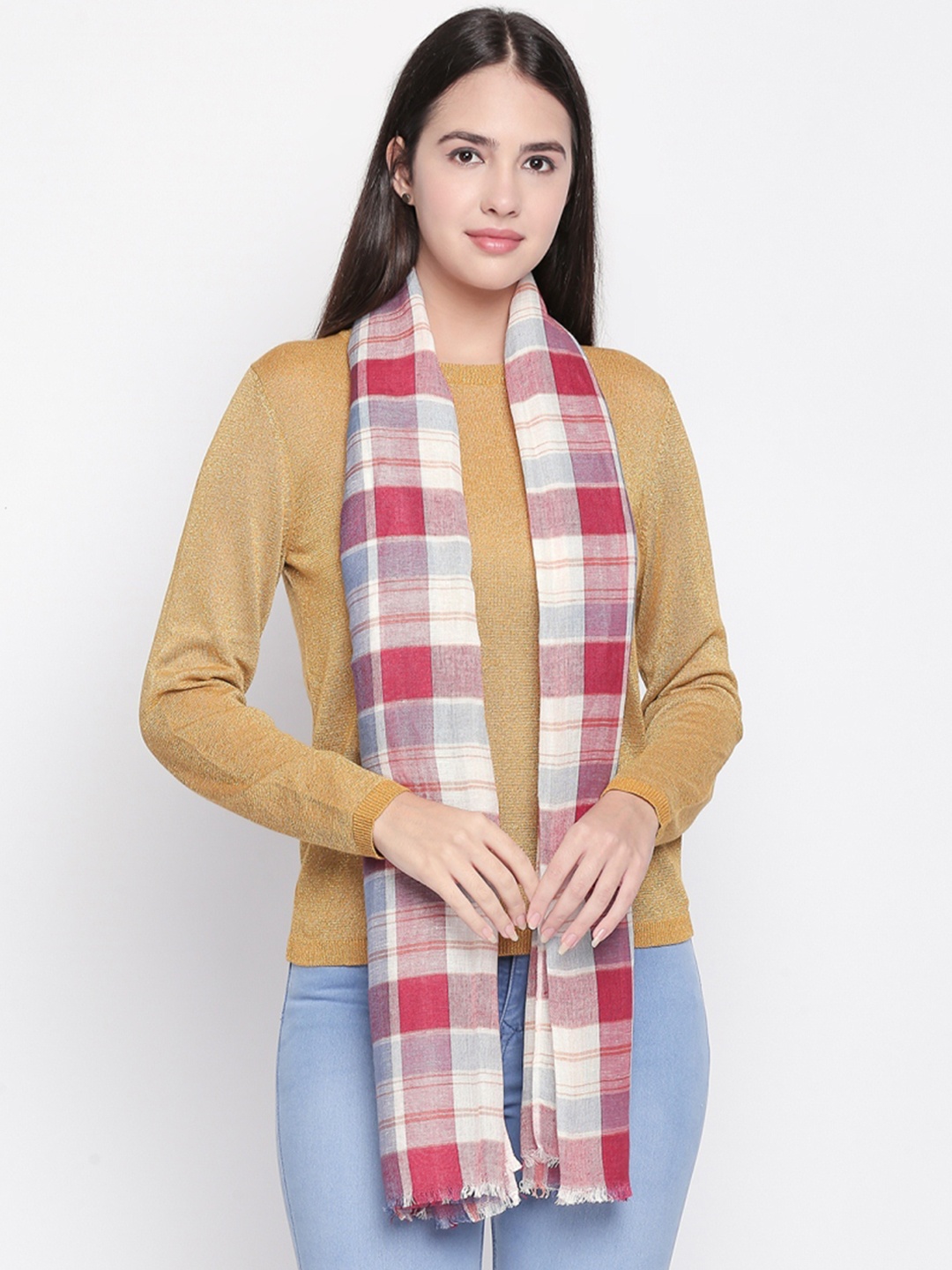 

Style Quotient Women Red & Blue Checked Scarf