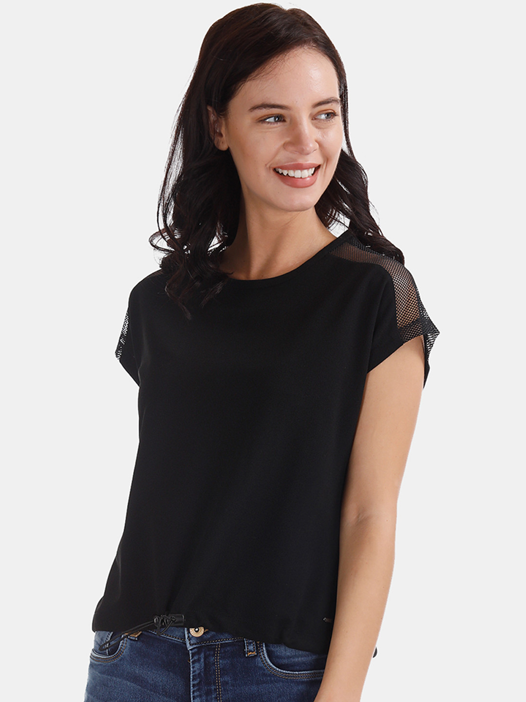

Flying Machine Women Black Solid Top