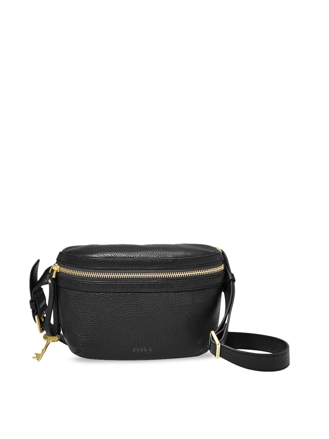 

Fossil Black Solid Leather Waist Pouch