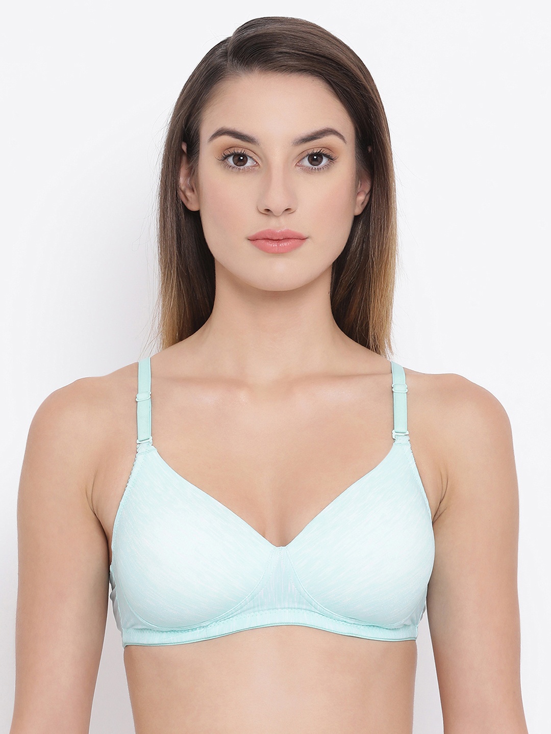 

Clovia Padded Non-Wired Self Printed Multiway T-Shirt Bra, Blue