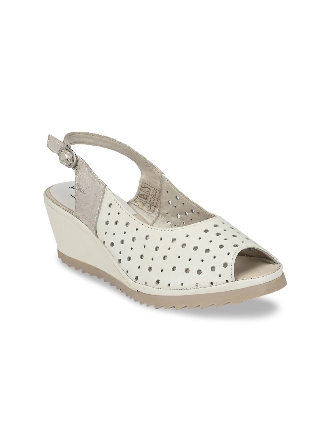 

Zebba Women White Solid Leather Peep Toes