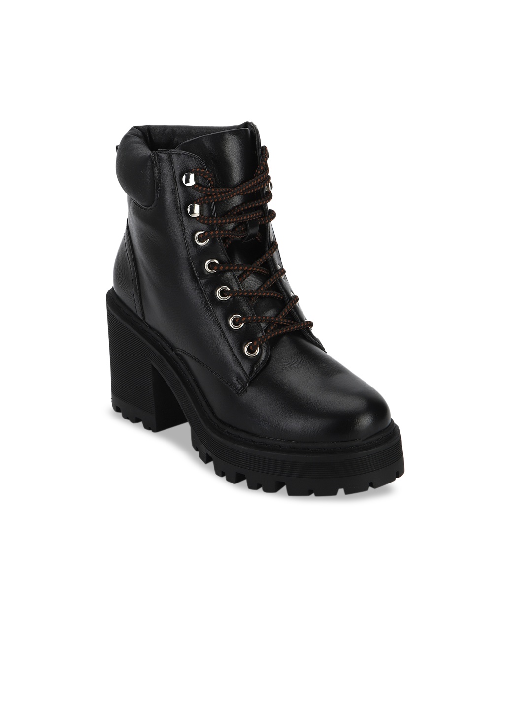 

Truffle Collection Women Black Solid High-Top Heeled Boots