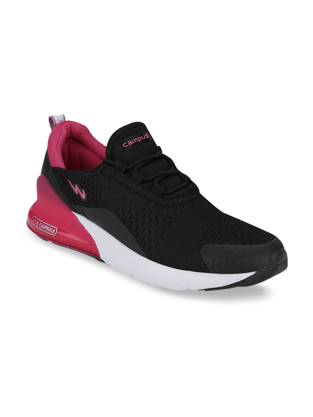 

Campus Women Black & Magenta Mesh Walking Shoes