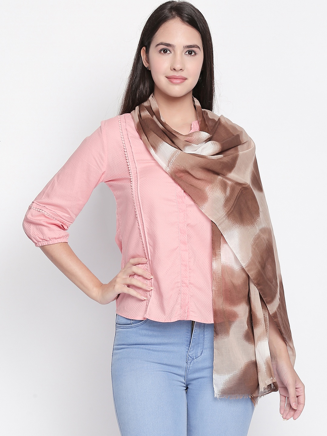

Style Quotient Women Brown Printed Scarf