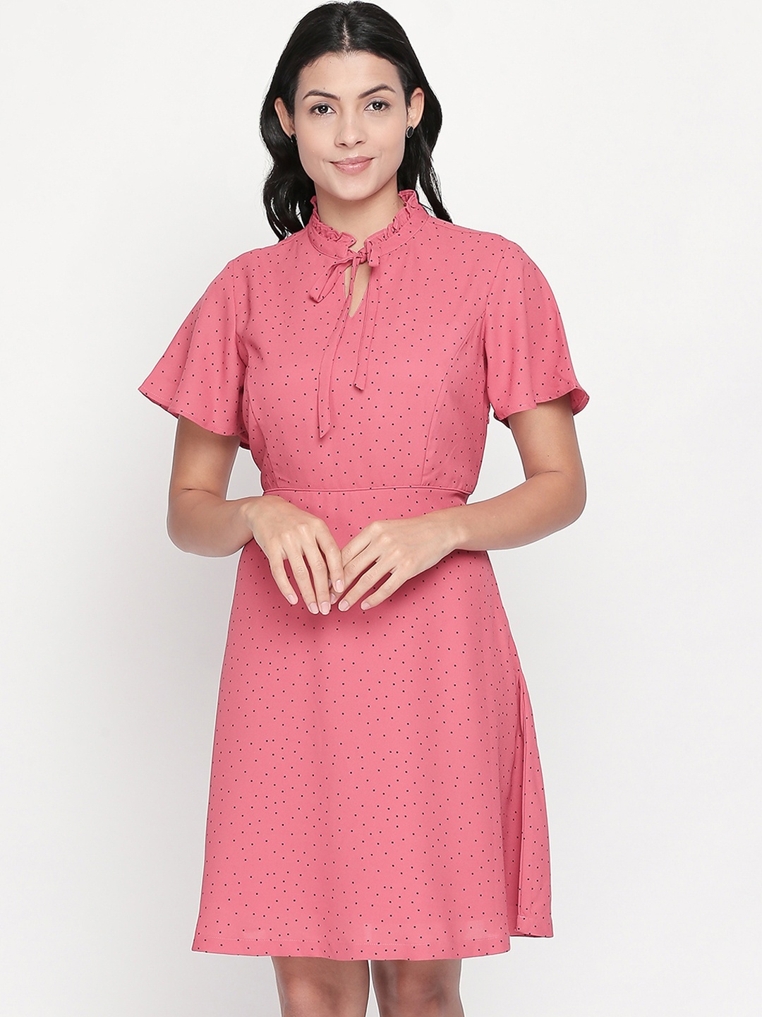 

Honey by Pantaloons Women Printed Pink A-Line Dress