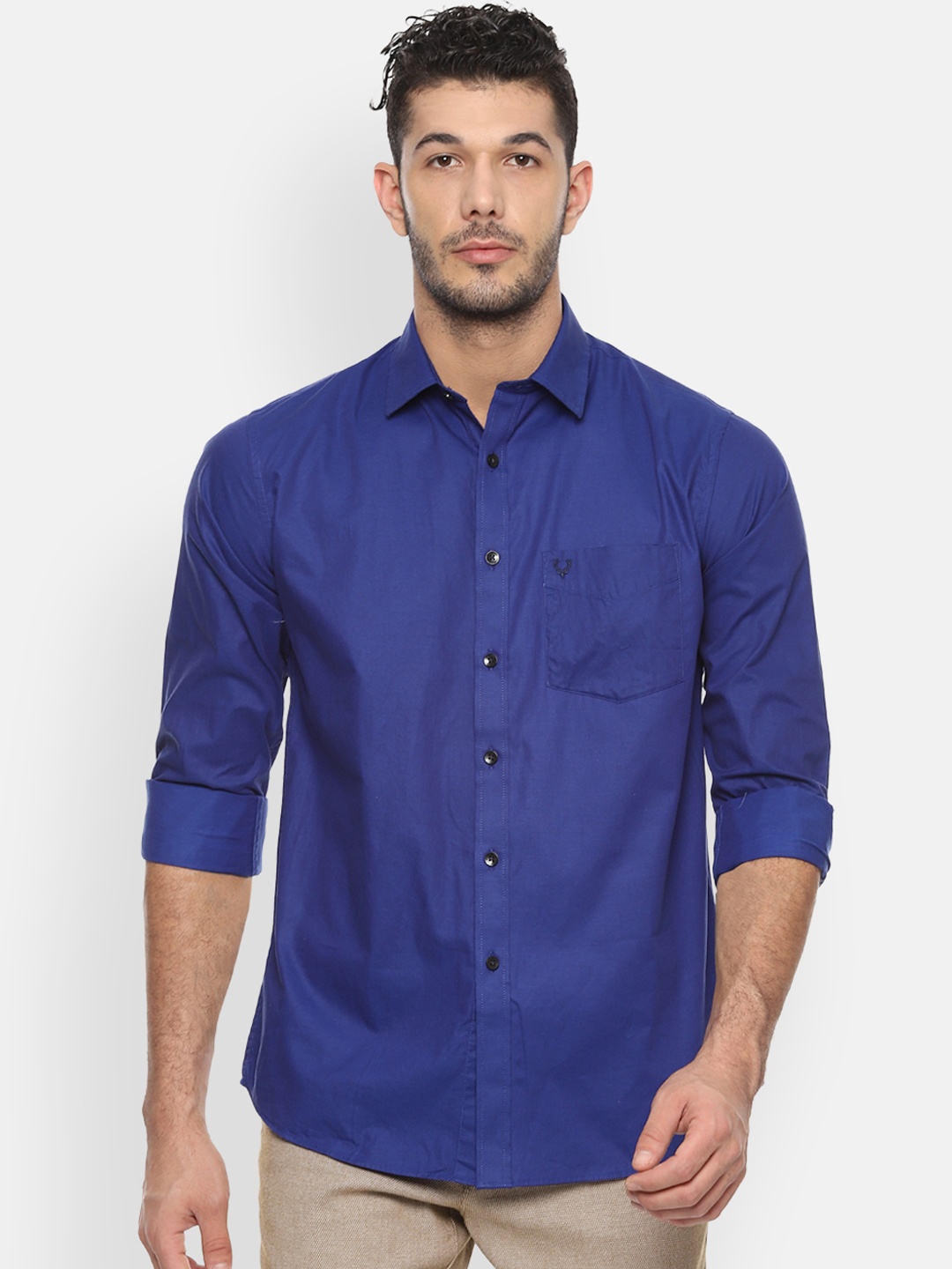

Allen Solly Men Blue Slim Fit Solid Casual Shirt