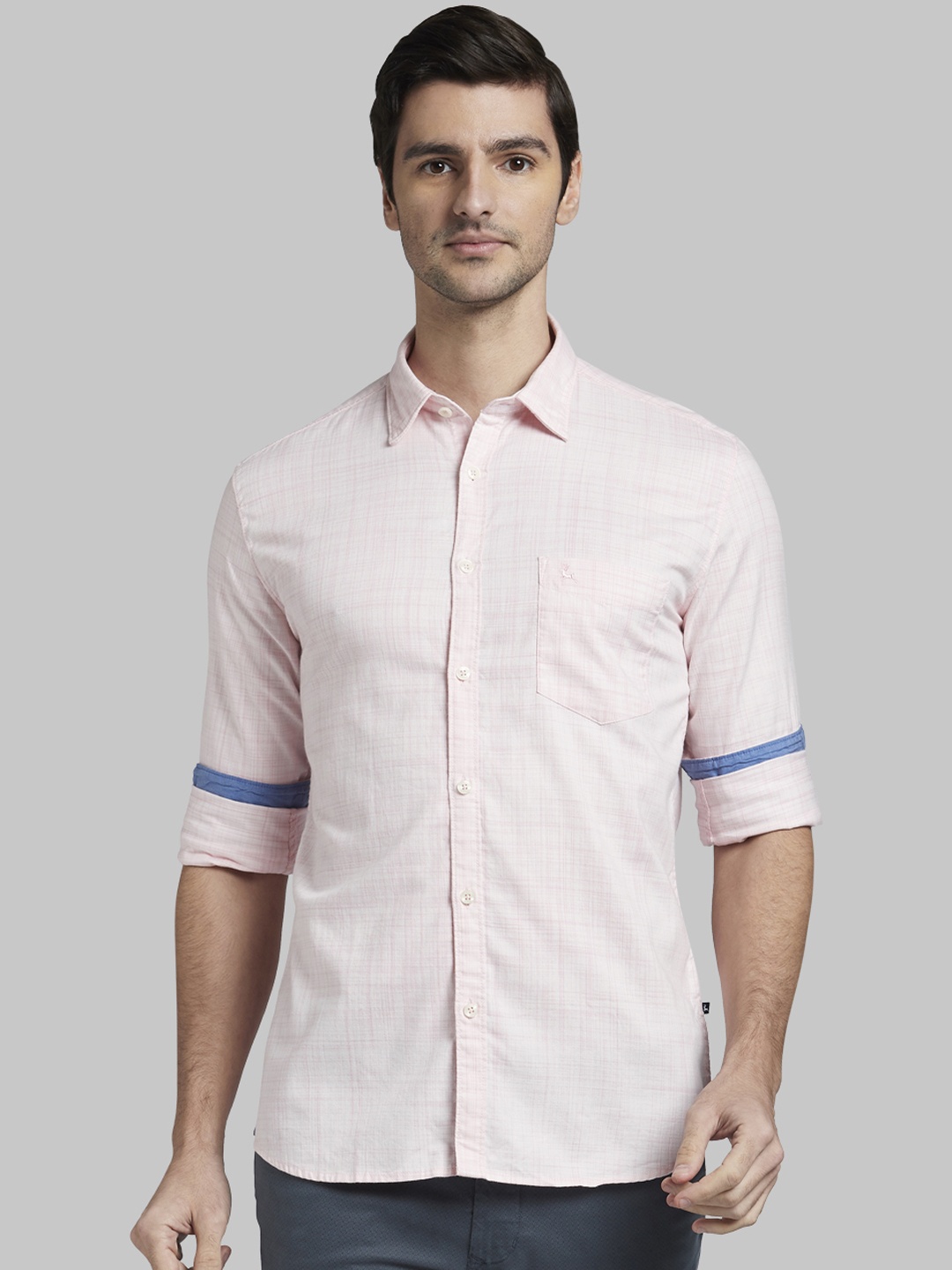 

Parx Men Pink Slim Fit Printed Casual Shirt