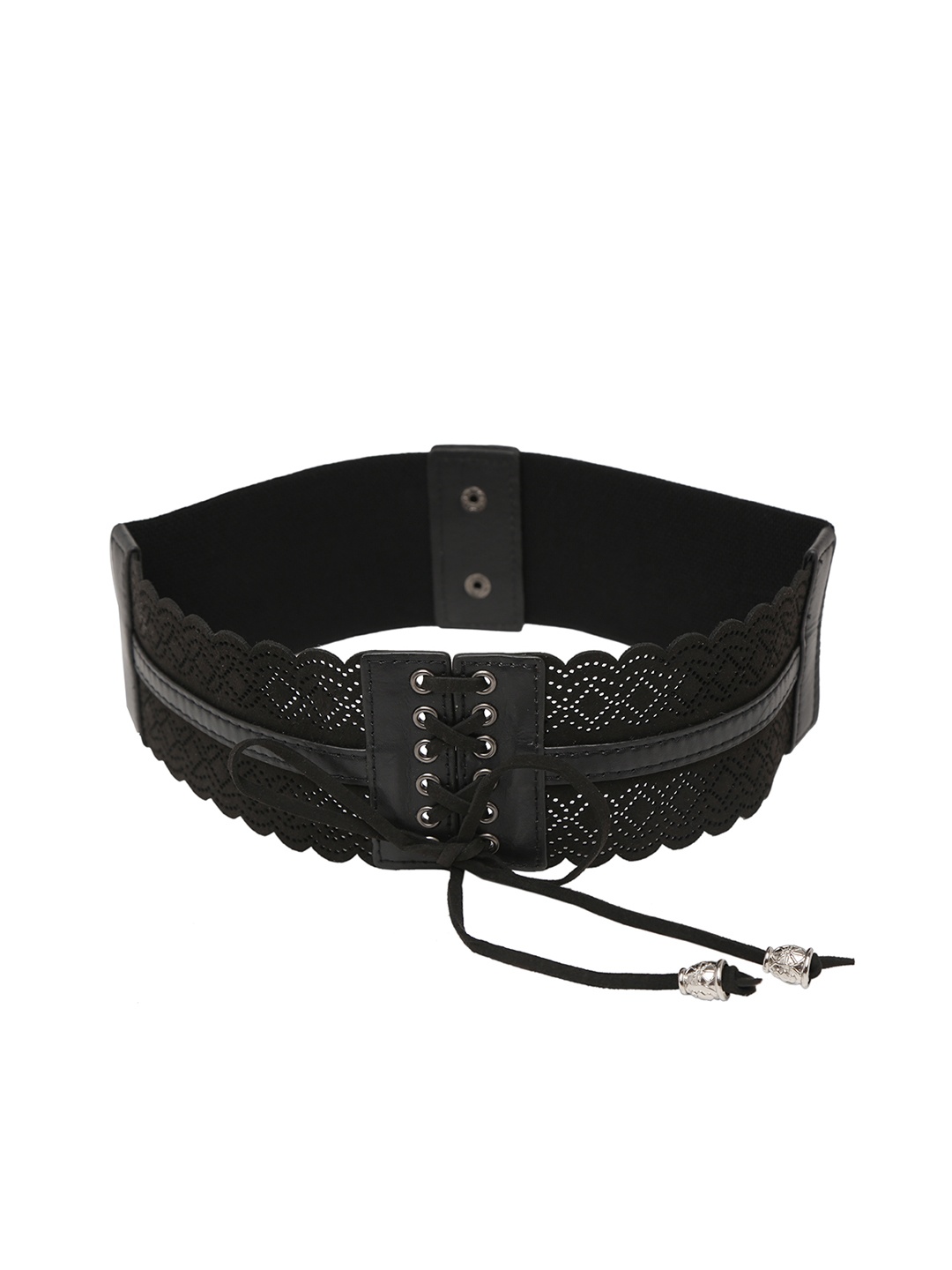 

Mali Fionna Women Black Woven Design Cinched Waist Belt