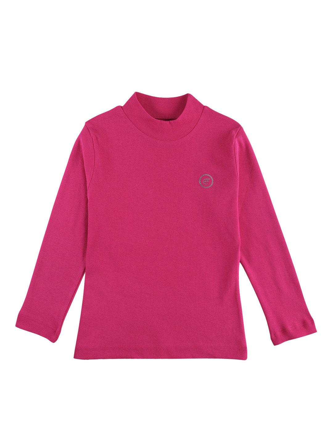 

FEMEA Girls Pink Solid High Neck T-shirt