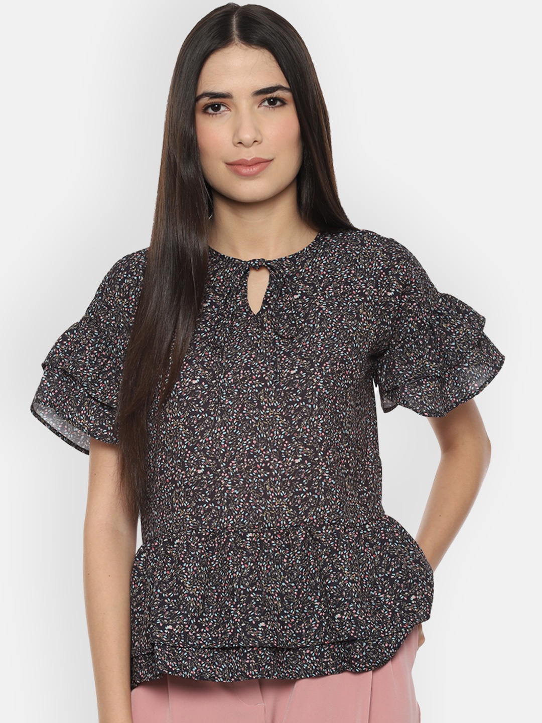 Van Heusen Woman Grey Printed Top