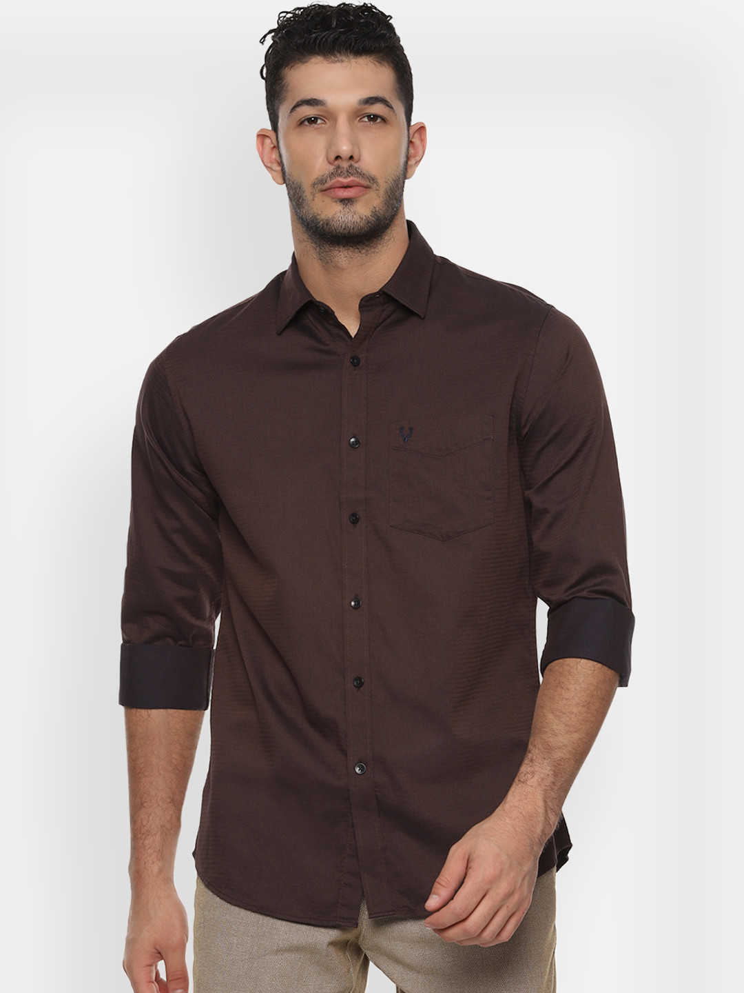 

Allen Solly Men Brown Slim Fit Printed Casual Shirt