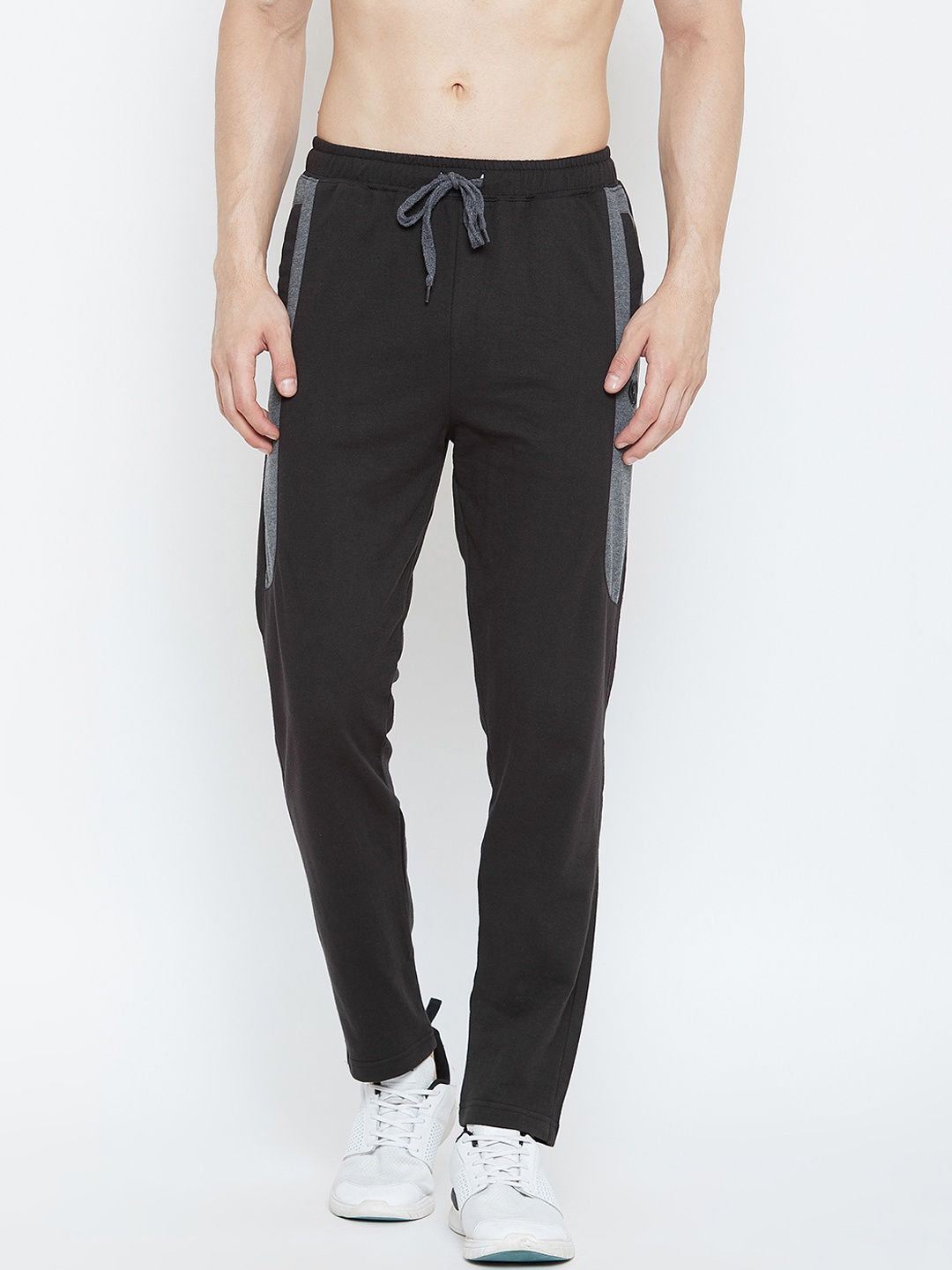 

Adobe Men Black Slim-Fit Solid Track Pants