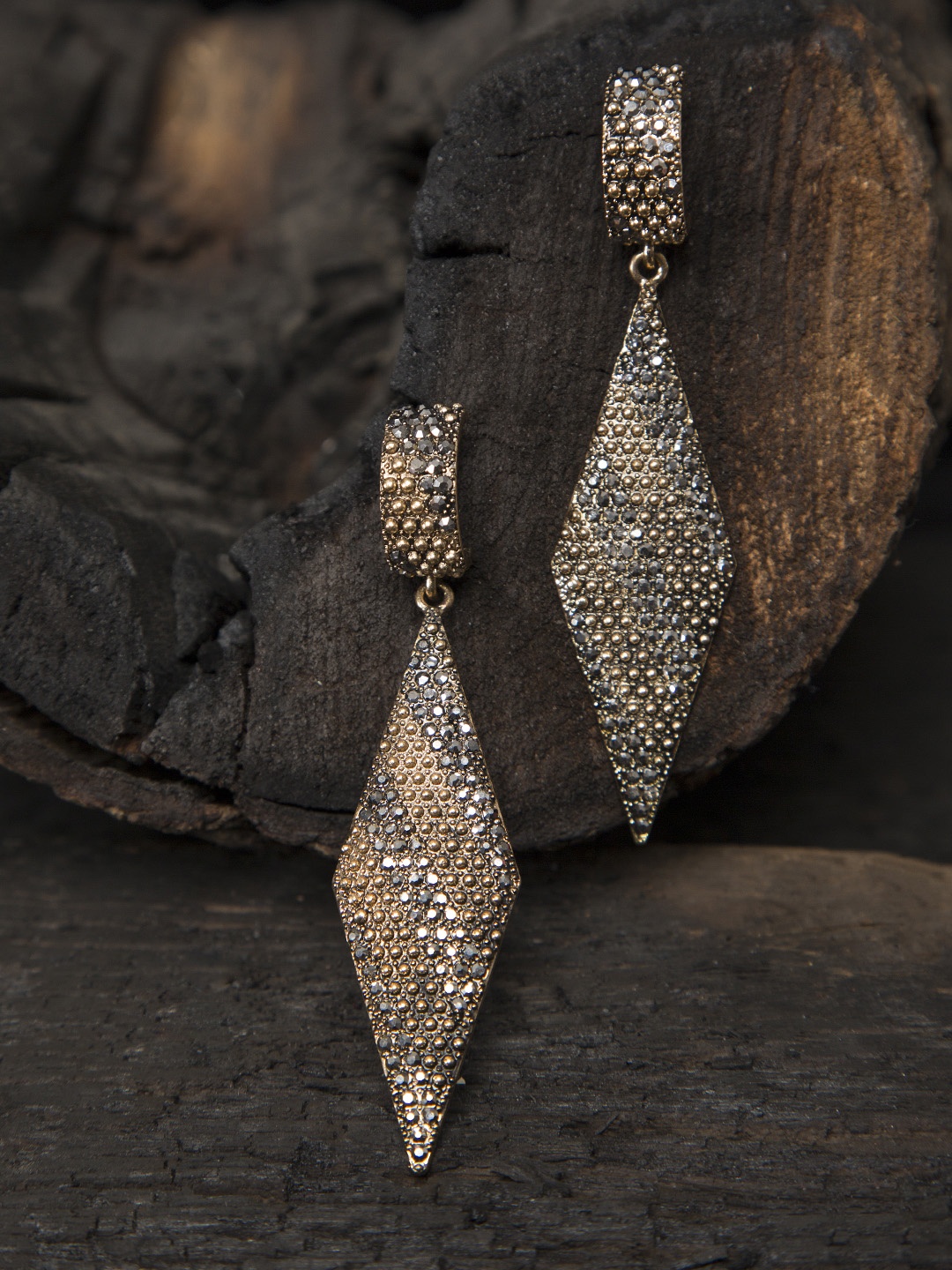 

Mali Fionna Gold-Toned Triangular Drop Earrings