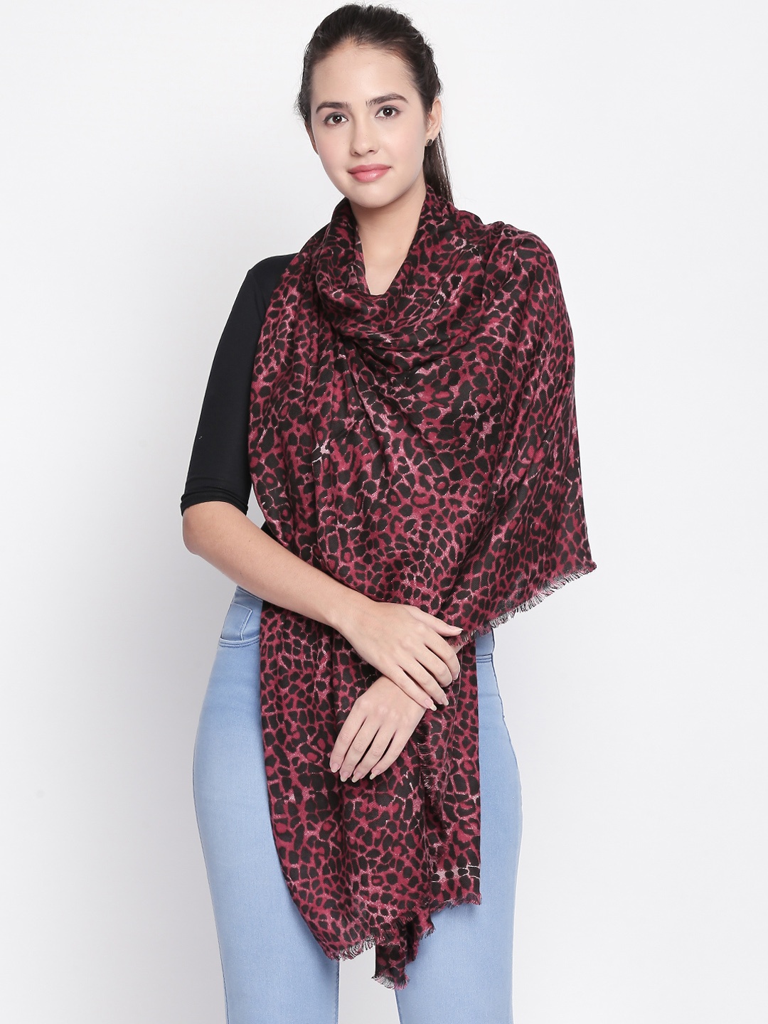 

Style Quotient Women Black & Red Printed Scarf