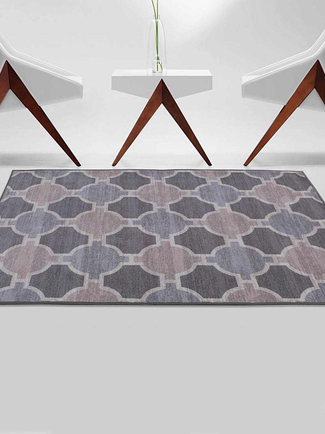 

RUGSMITH Premium Pink & Grey Patterned No-Shred Carpet, Brown