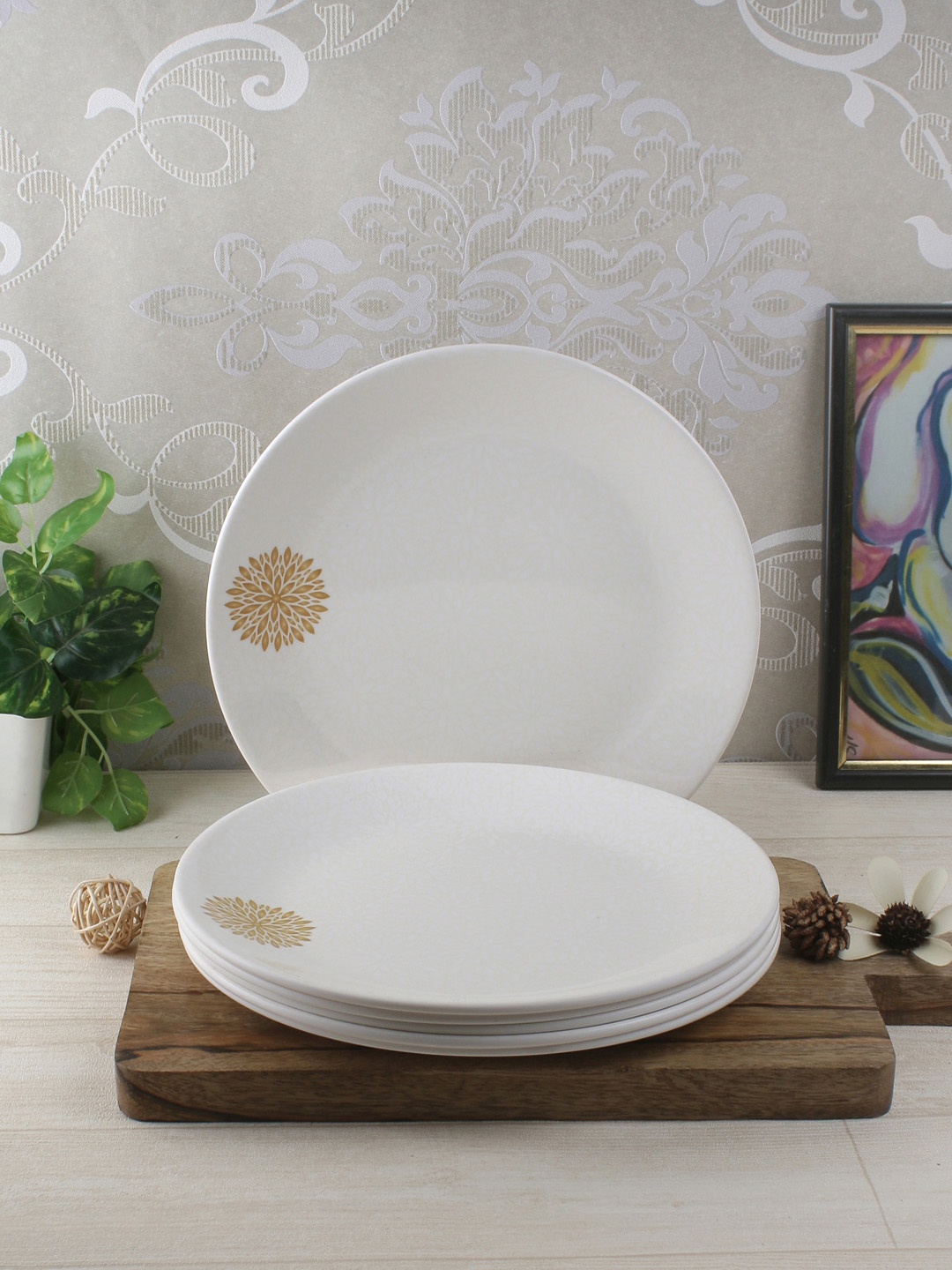 

Servewell White 6-Pieces Textured Melamine Plates Set