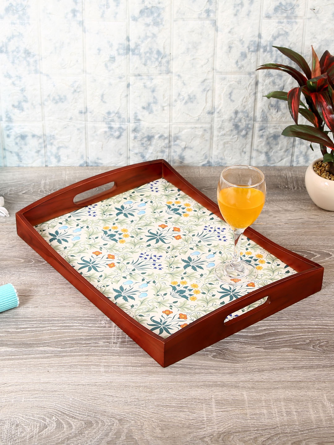 

Reinvention Factory Multicoloured Rectangle Printed Serving Trays, Multi