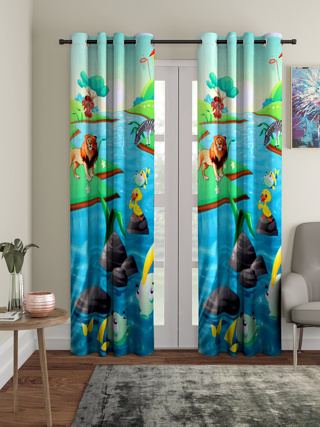 Cortina Multicoloured Set of 2 Door Curtains, Multi