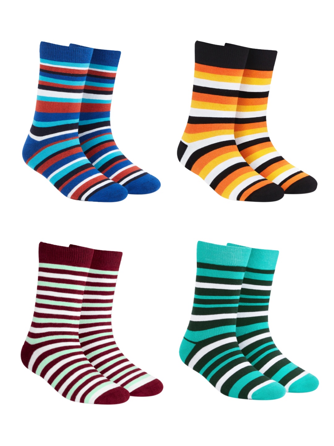 

Dynamocks Unisex Pack of 4 Striped Socks, Multi