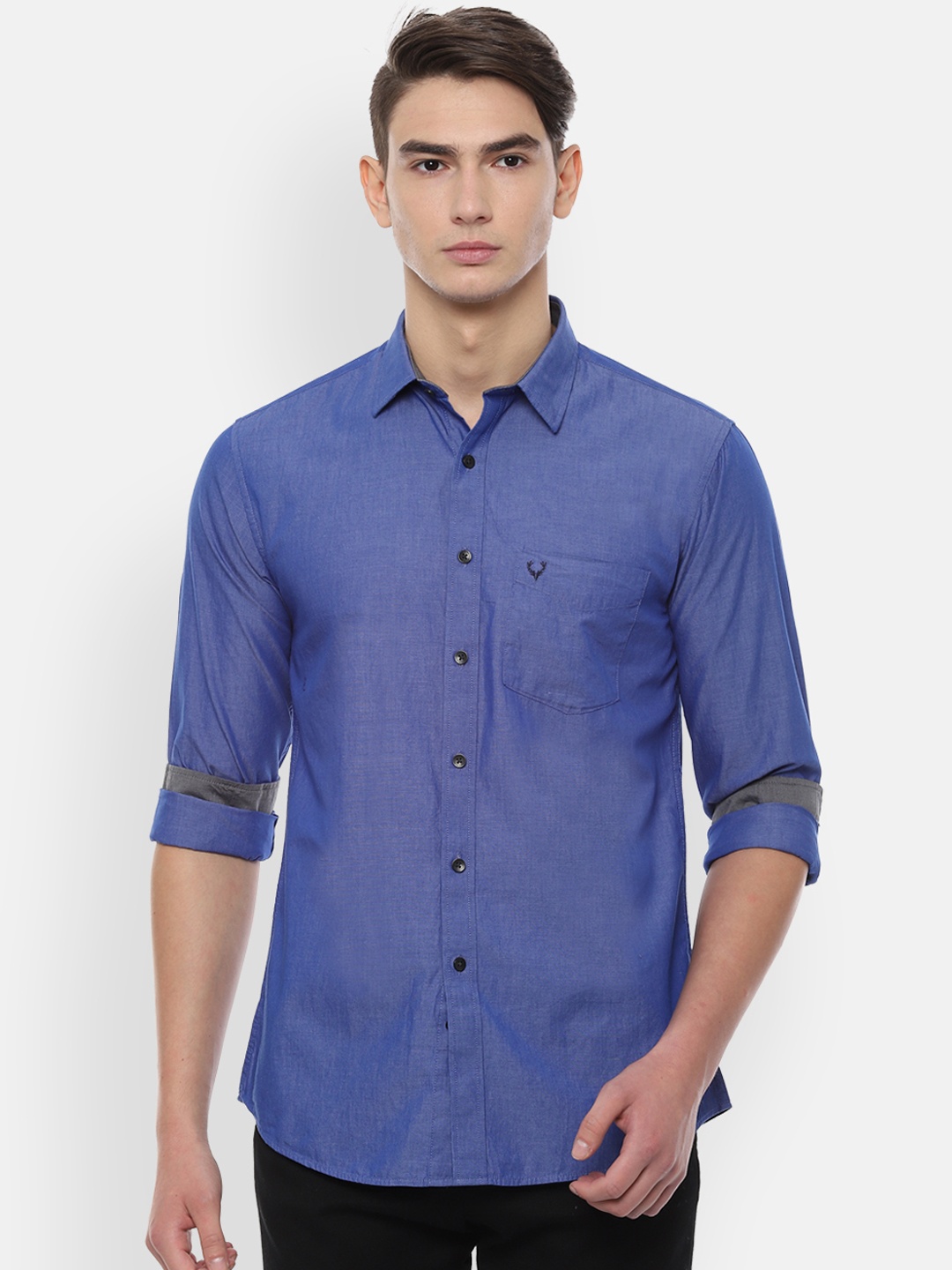 

Allen Solly Men Blue Slim Fit Solid Casual Shirt