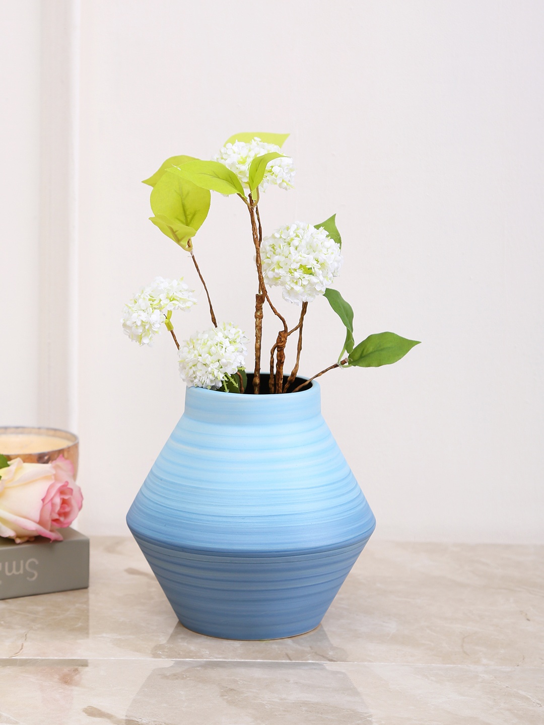 

Aapno Rajasthan Blue Ceramic Flower Vase