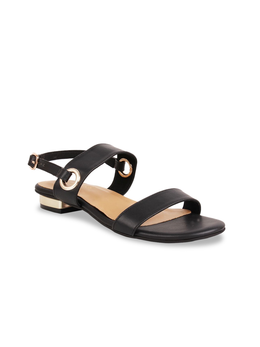 

GIORDANO Women Black Solid Open Toe Flats