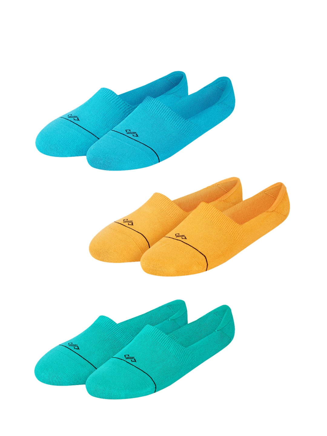 

Dynamocks Unisex Pack of 3 Solid Shoe Liners, Blue