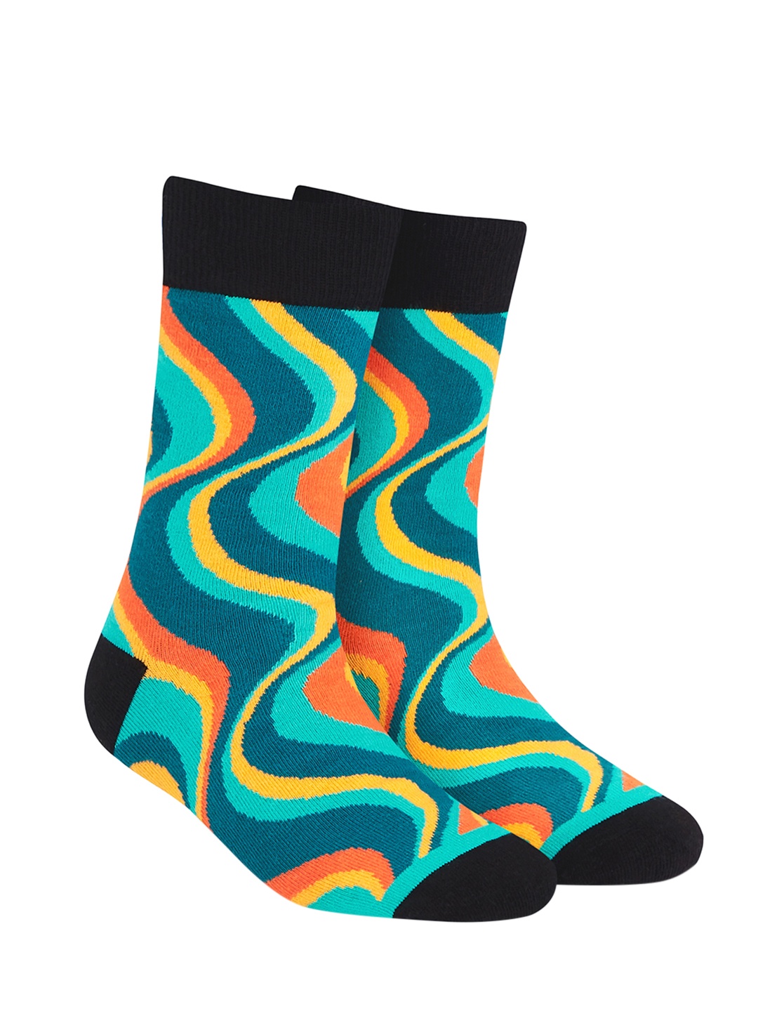 Dynamocks Unisex Multicoloured Swoon Patterend Calf-Length Socks, Multi