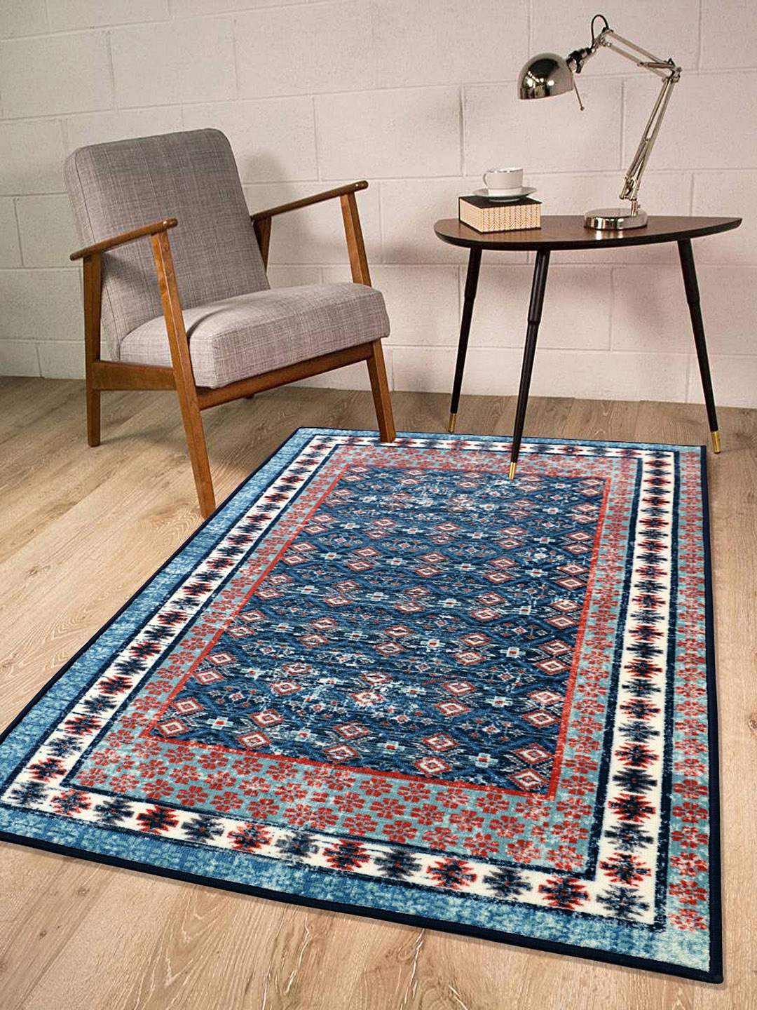 

RUGSMITH Premium Blue & Red Patterned No-Shred Carpet