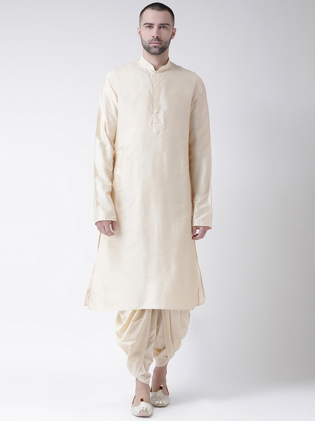 

KISAH Men Off-White Solid Kurta with Dhoti Pants