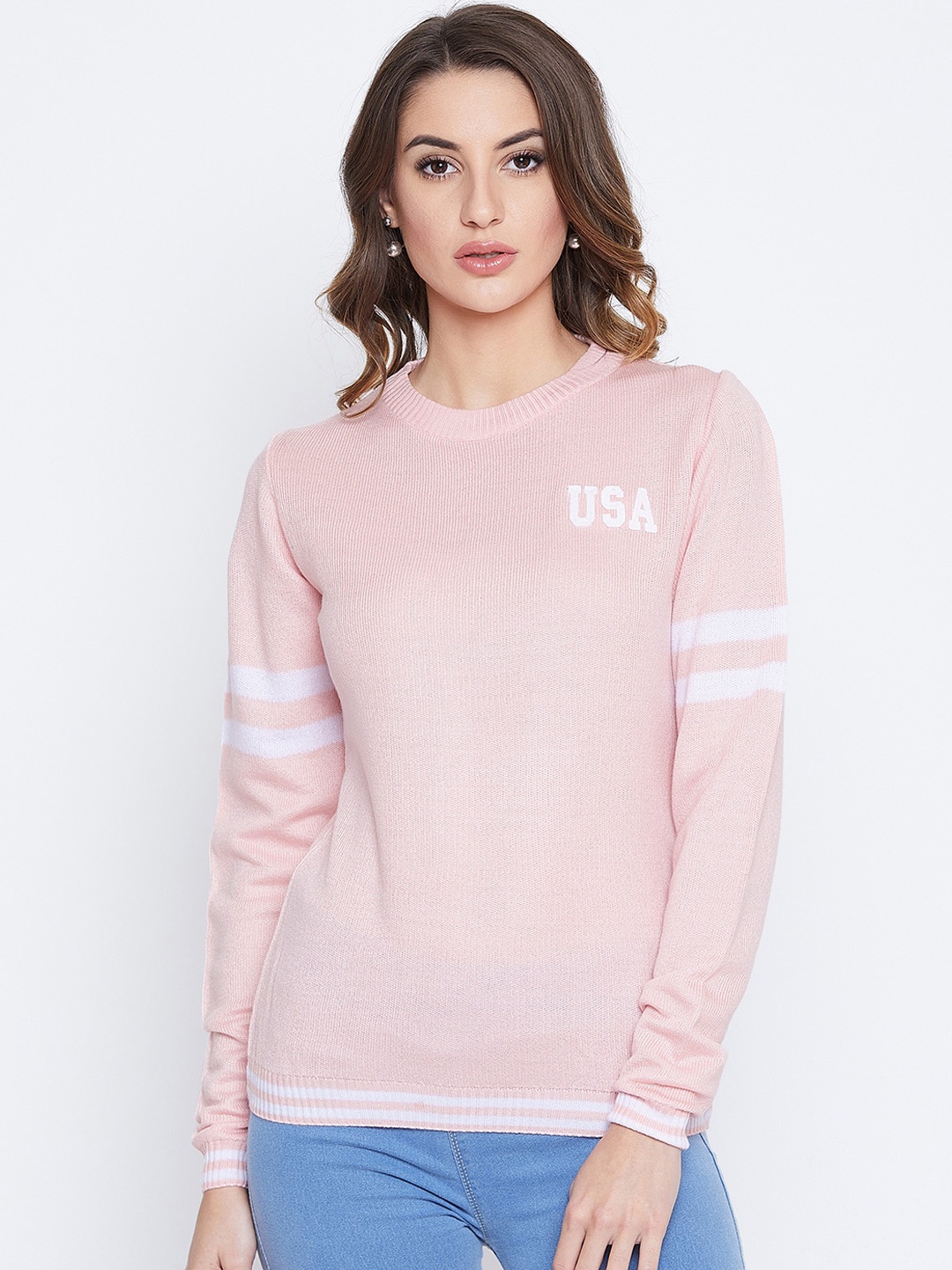 

JUMP USA Women Pink Solid Sweater