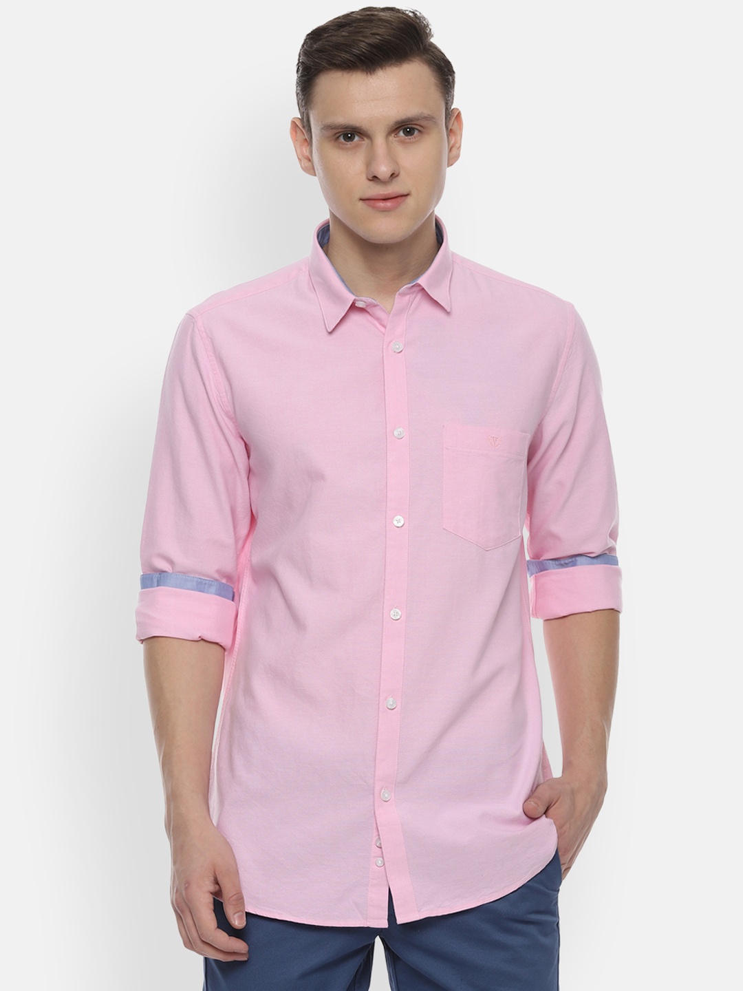 

Van Heusen Sport Men Pink Slim Fit Solid Casual Shirt