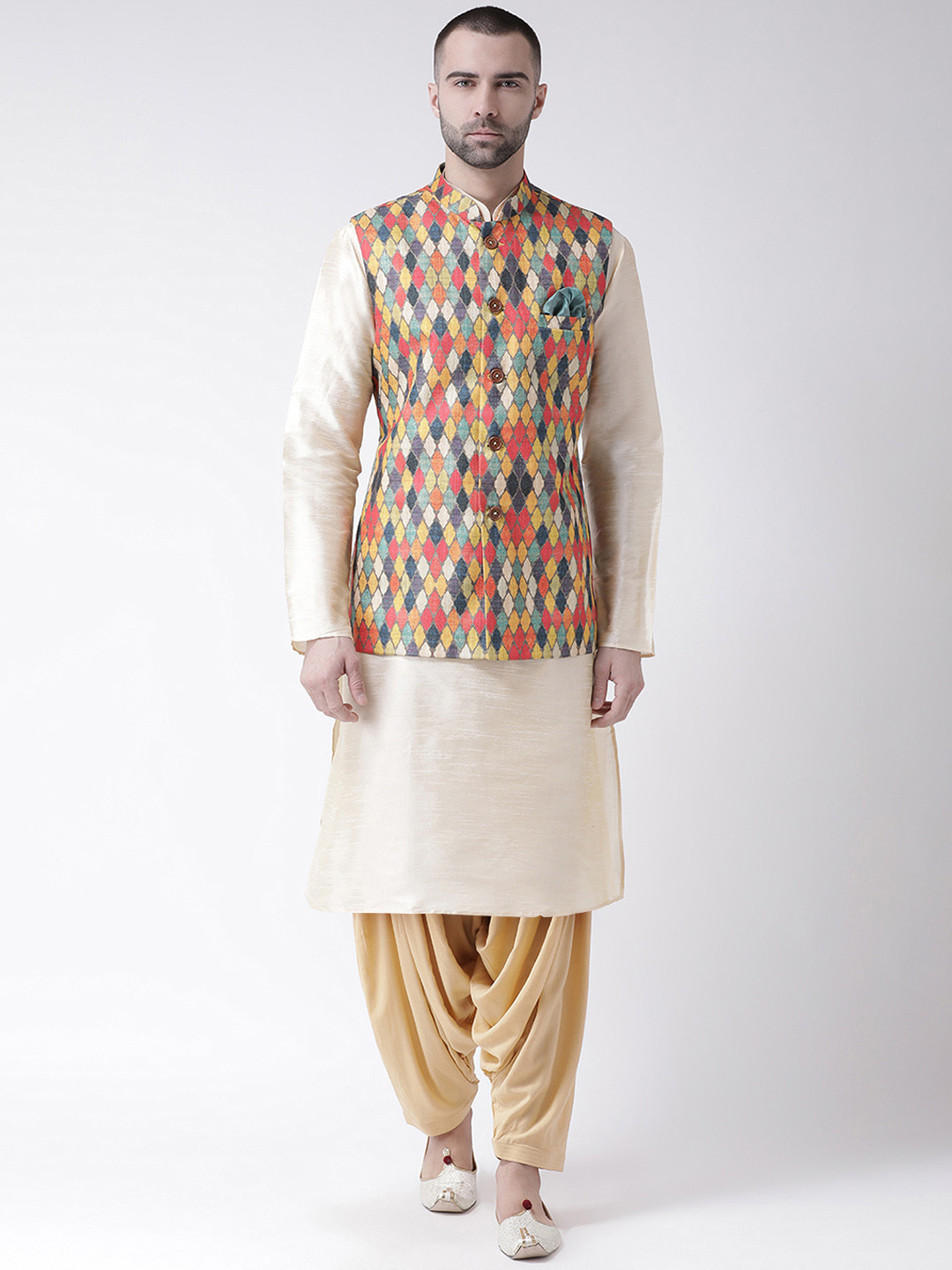 

KISAH Men Beige kurta Set
